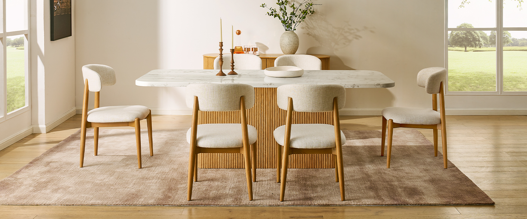 White Stone Dining Table