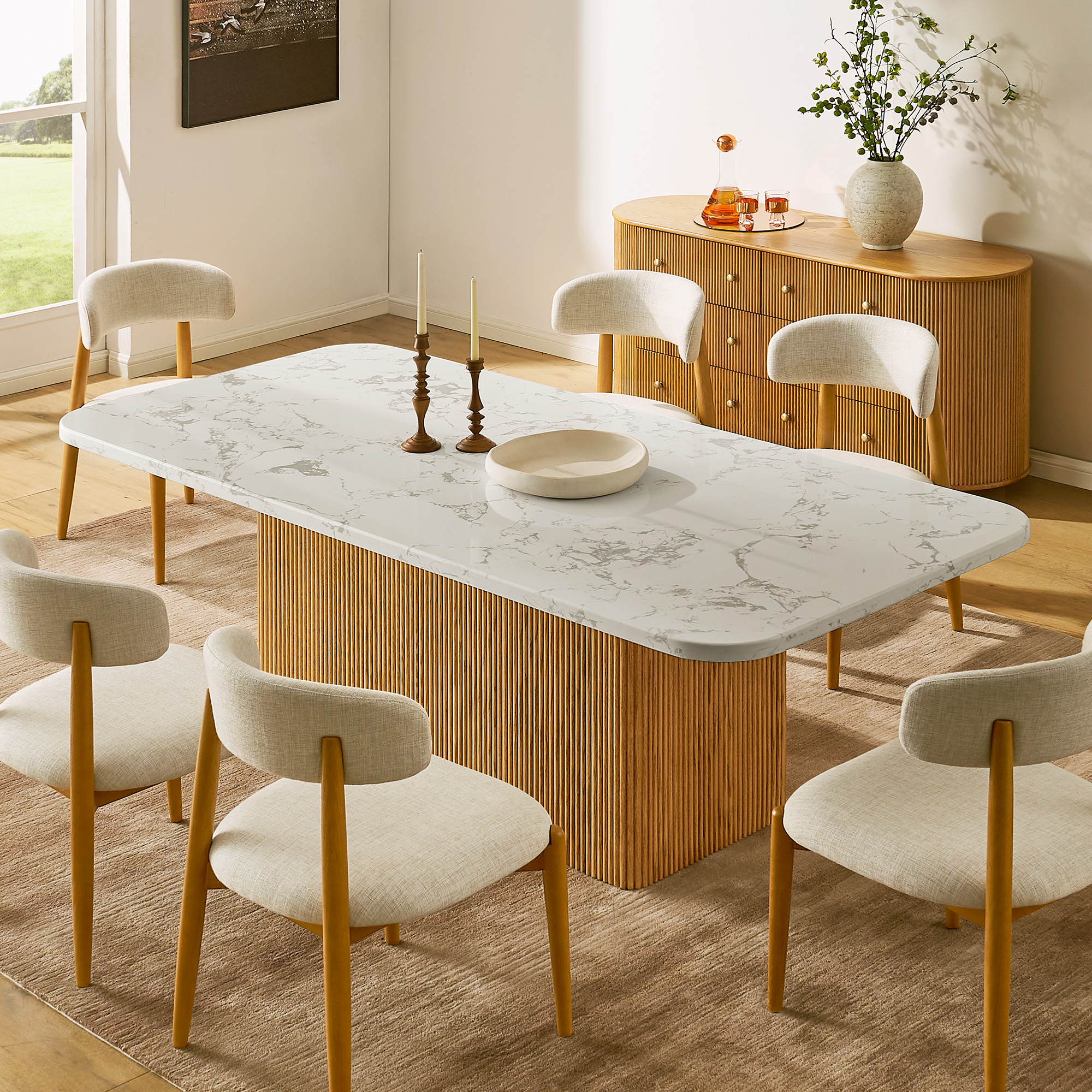 emo Dining Table ENT 2269 　麻いと Eliseo 84