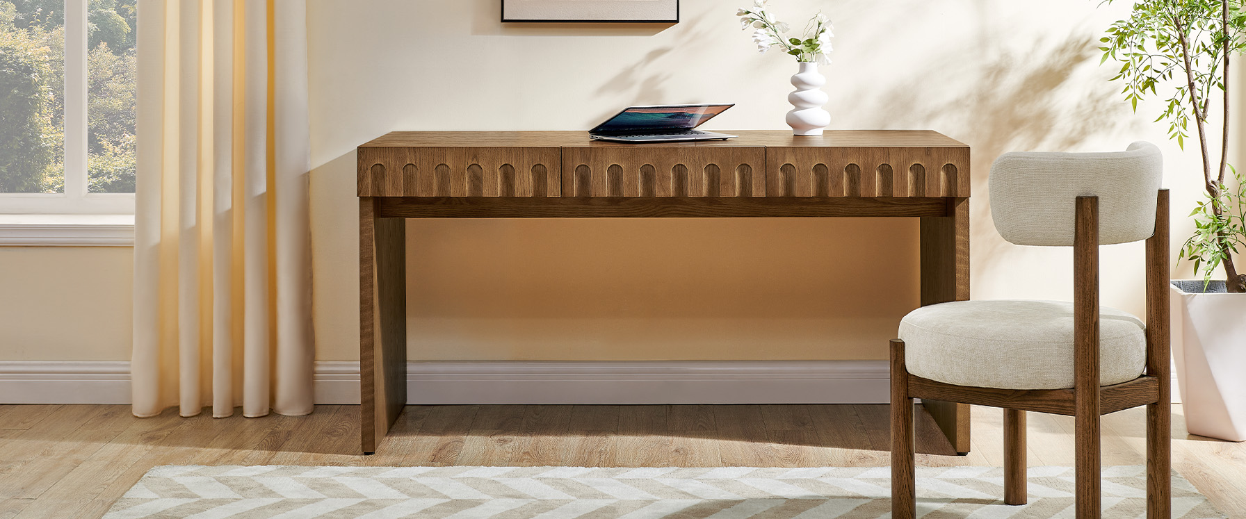 Brown home office desk for study