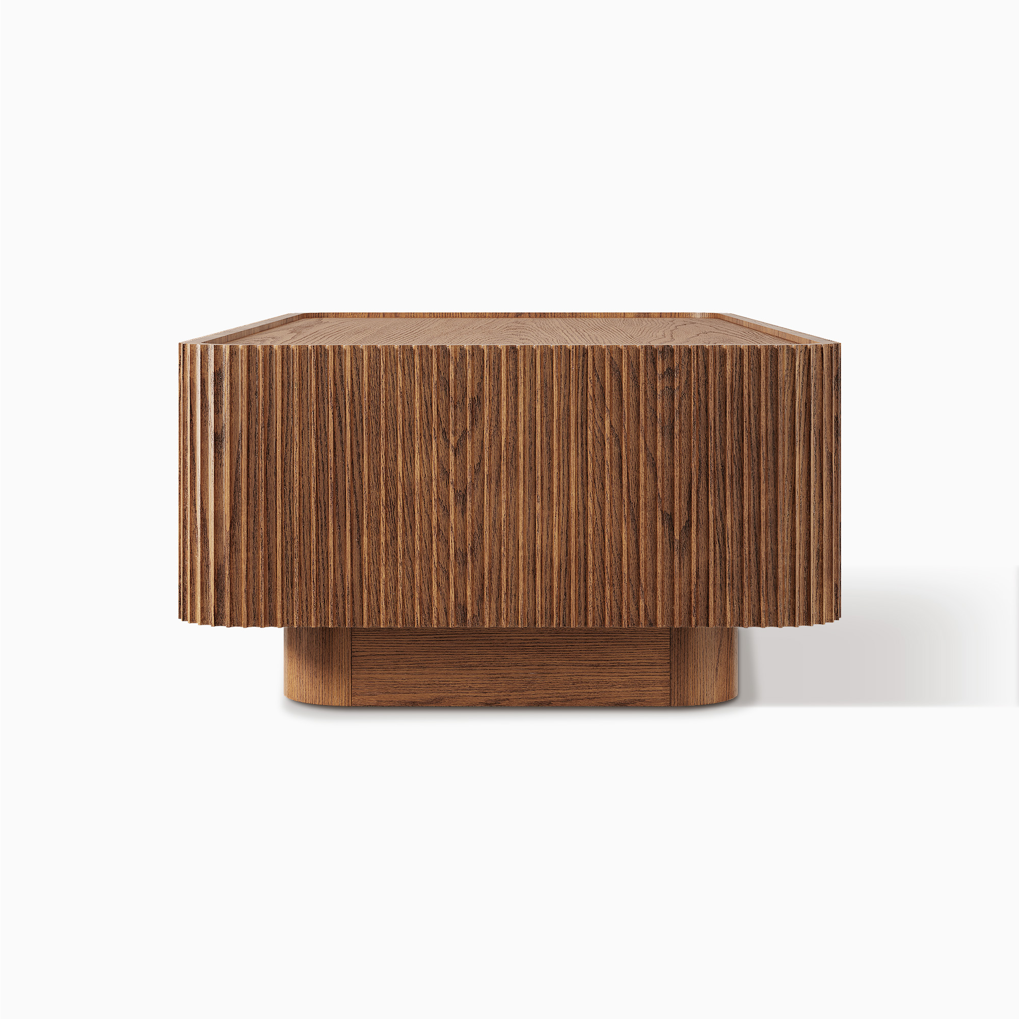 Skimra​ 55 inch Warm Brown Fluted Oak Coffee Table with 2 Drawers