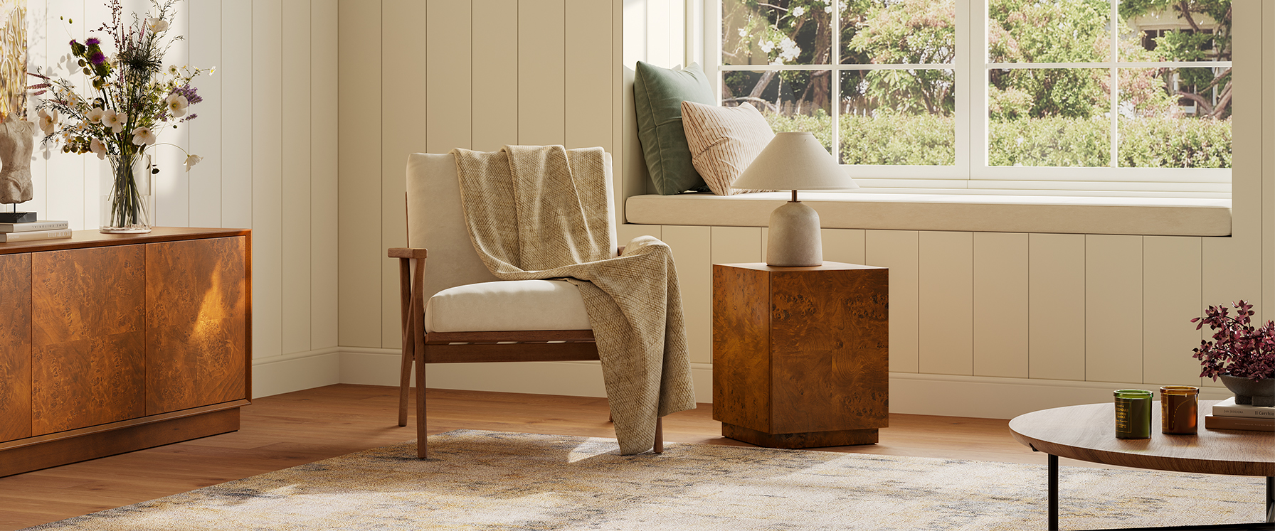 Burl Wood Side Table