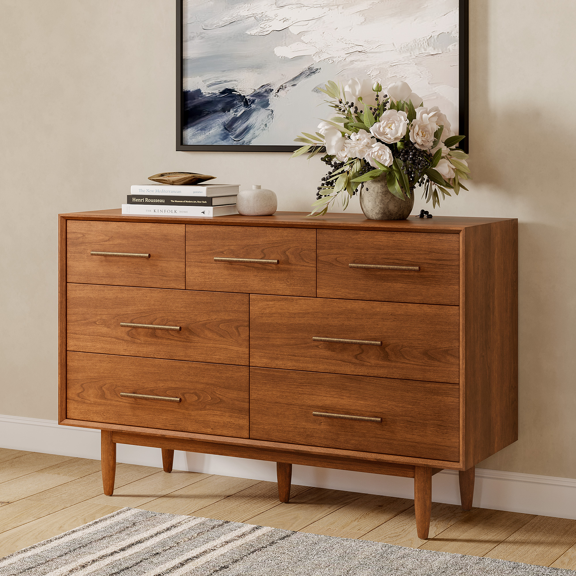 5-Piece Kaden Mid-Century Cherry Bedroom Set | HERNEST
