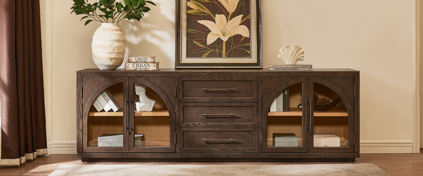 Dark Brown Oak TV Stand