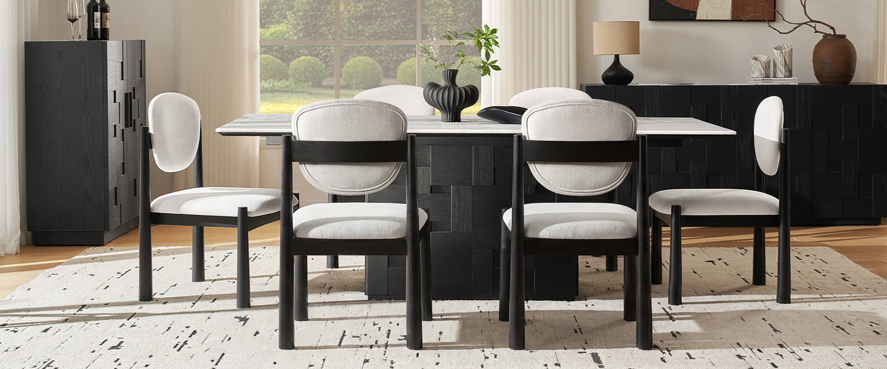 Black Dining Set for 6