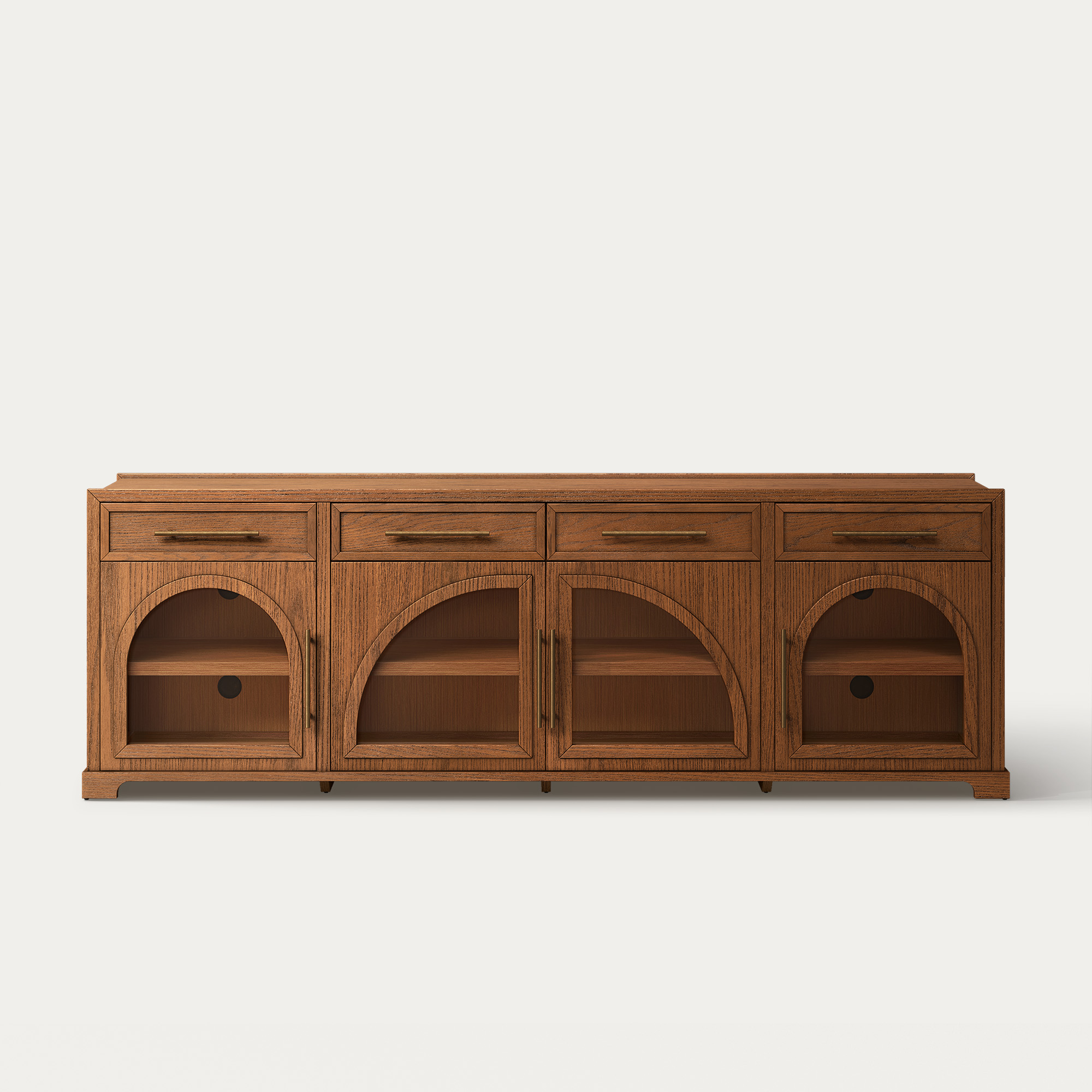 Jardine 84 inch Warm Brown Oak TV Stand with 4 Drawers