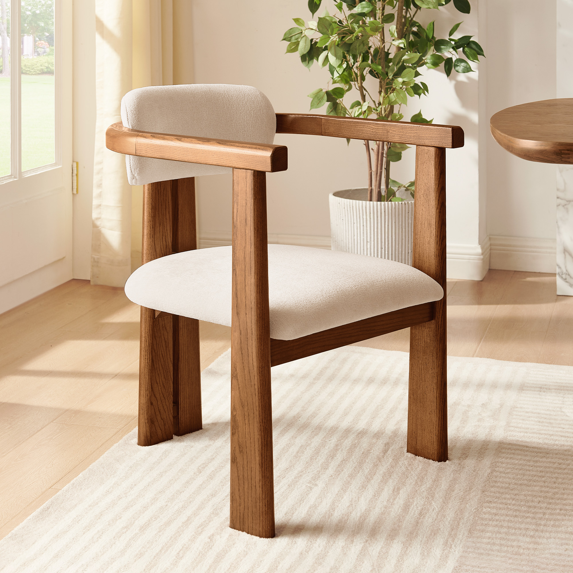 Spine Mid Century Arm Dining Chairs Set of 2 | HERNEST