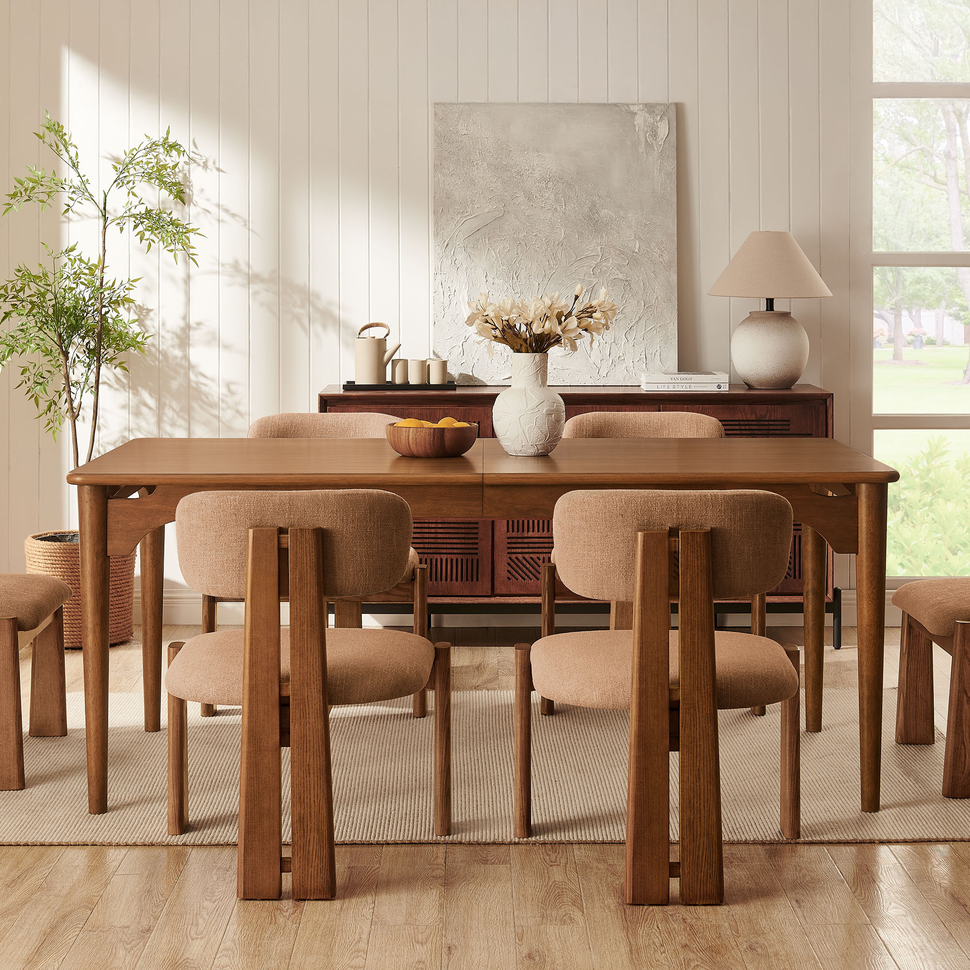 Spine Mid Century Ash Wood Dining Chairs Set | HERNEST