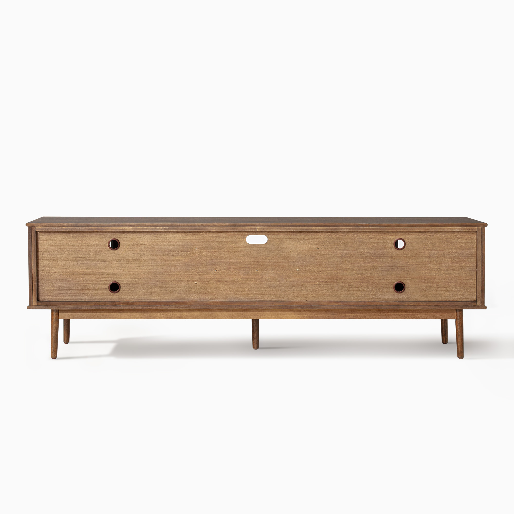 Aldric 84 inch Walnut Glass Door TV Stand | HERNEST