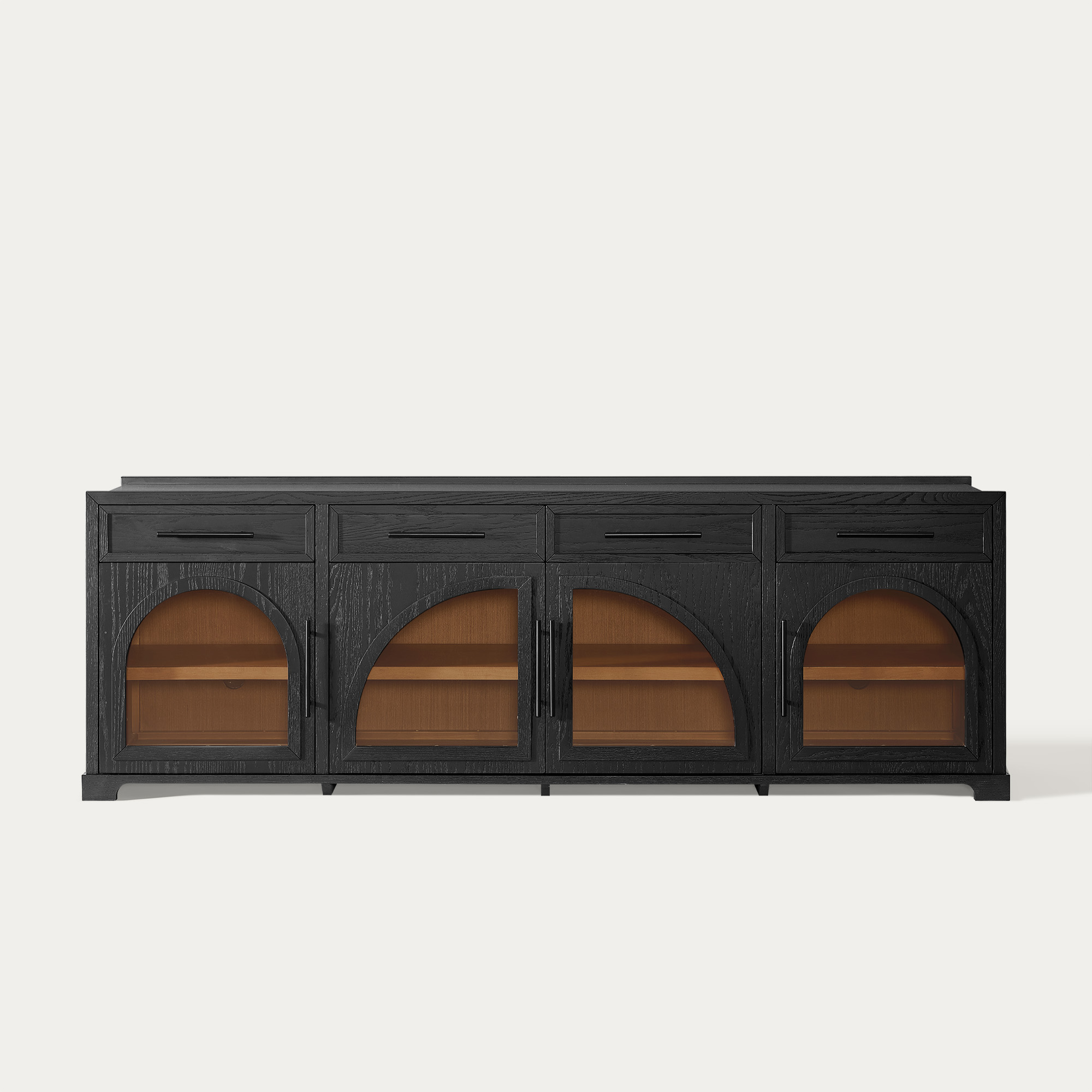 ベンディット シミョン ヨントントレカ Jardine 84 inch Black Arched TV Stand with 4 Drawers & Adjustable