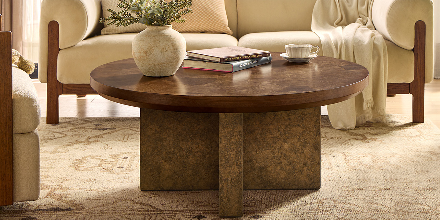 HERNEST Colle Round Burl Coffee Table HERNEST Colle Round Burl Coffee Table