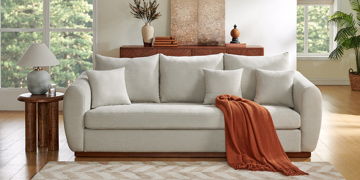 HERNEST Skansen sofa embodies the concept of effortless elegance and cozy comfort