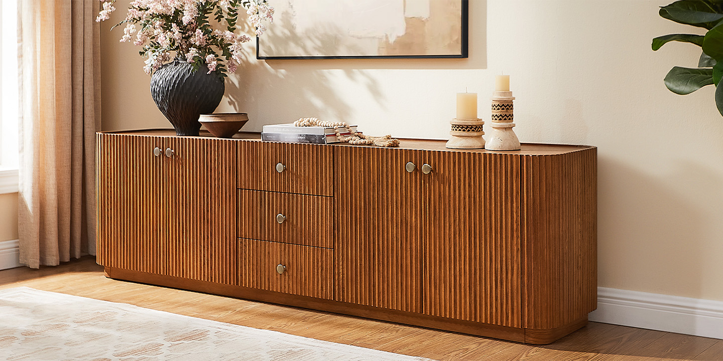 HERNEST Skimra Oak Media Console HERNEST Skimra Oak Media Console