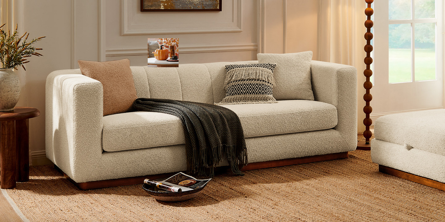 HERNEST Svalbard 90 Inch Sofa with Ottoman