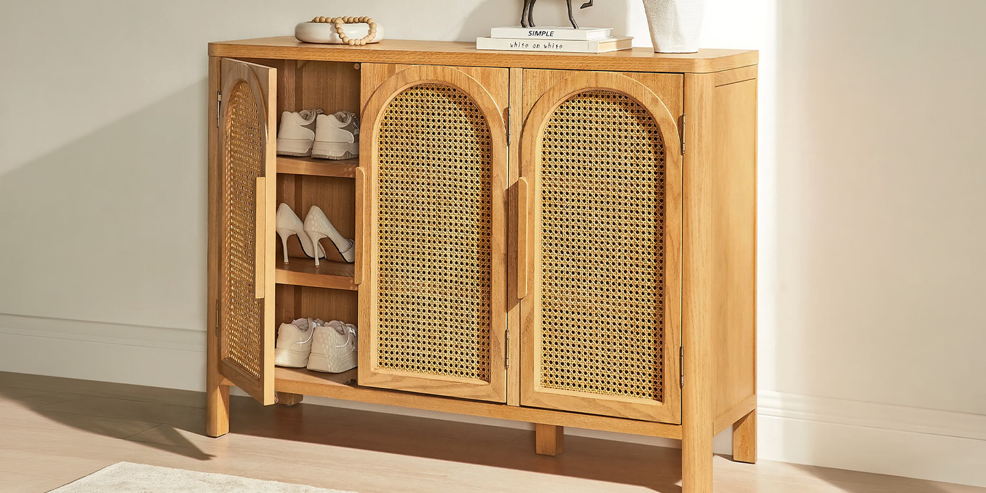 HERNEST Pick: Alvborg 48" Rattan Shoe Storage