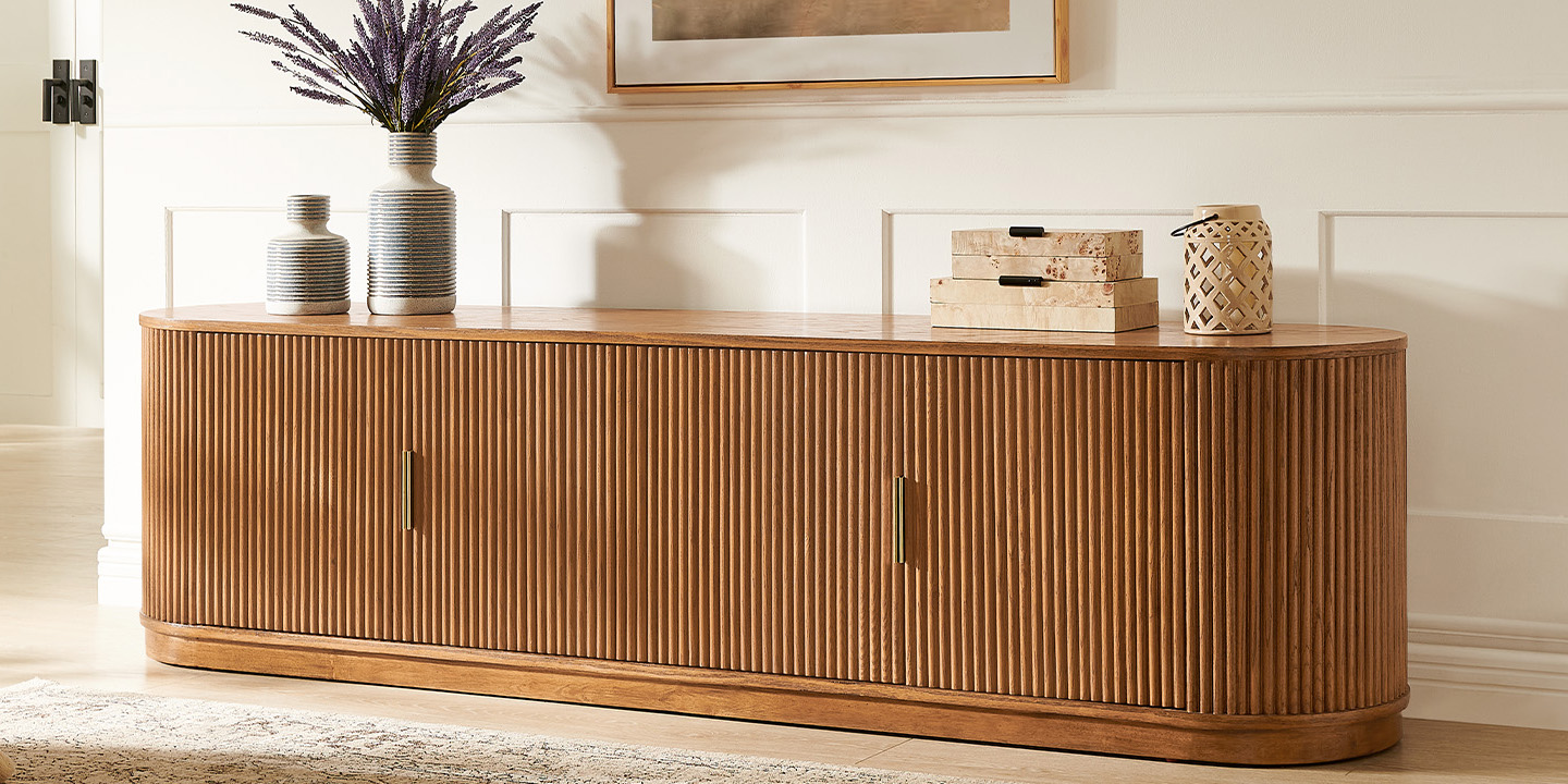 HENREST Pick: Rolf 84" Oak Media Console