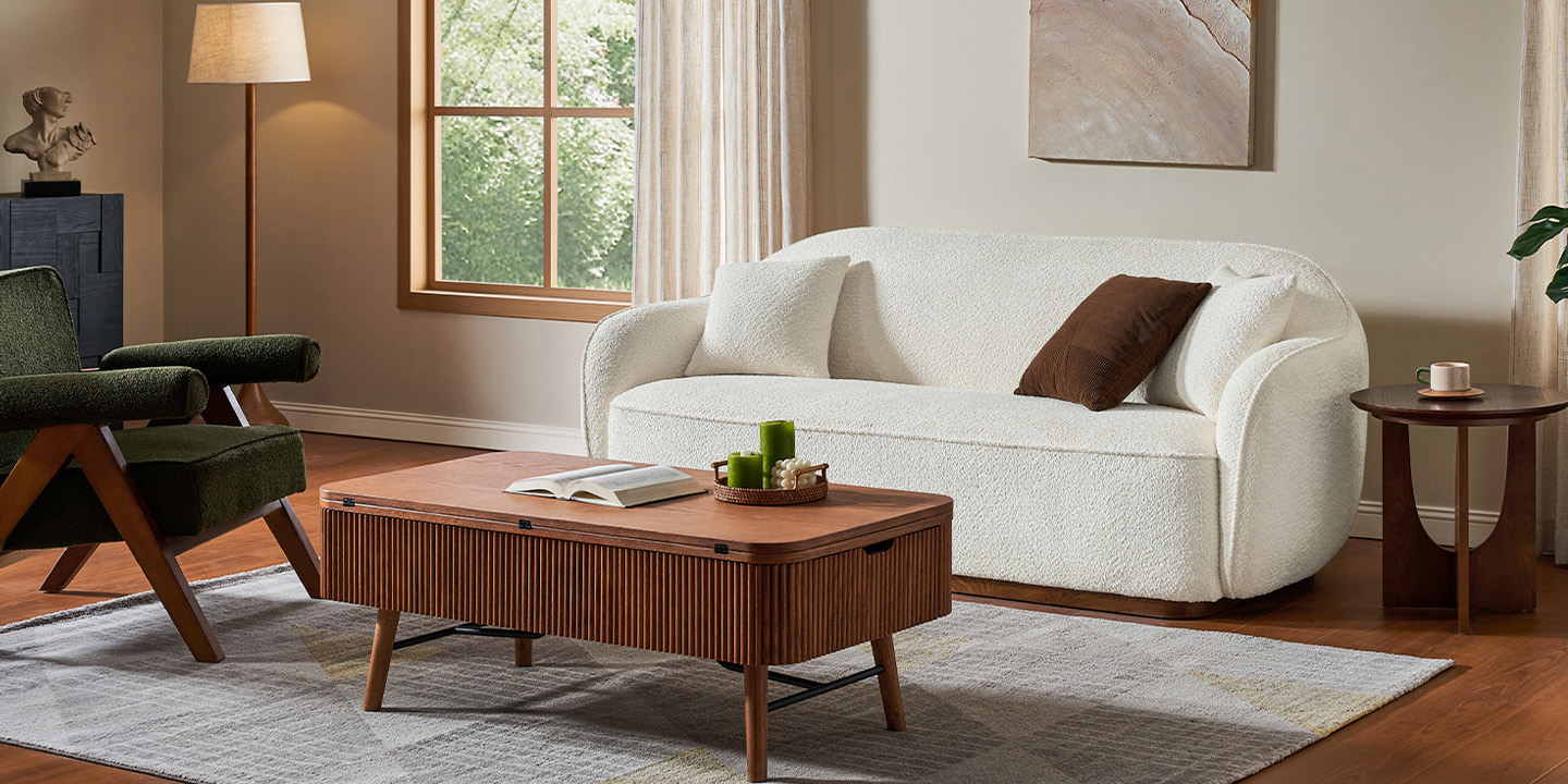 HERNEST Gronnur 84-Inch Sofa