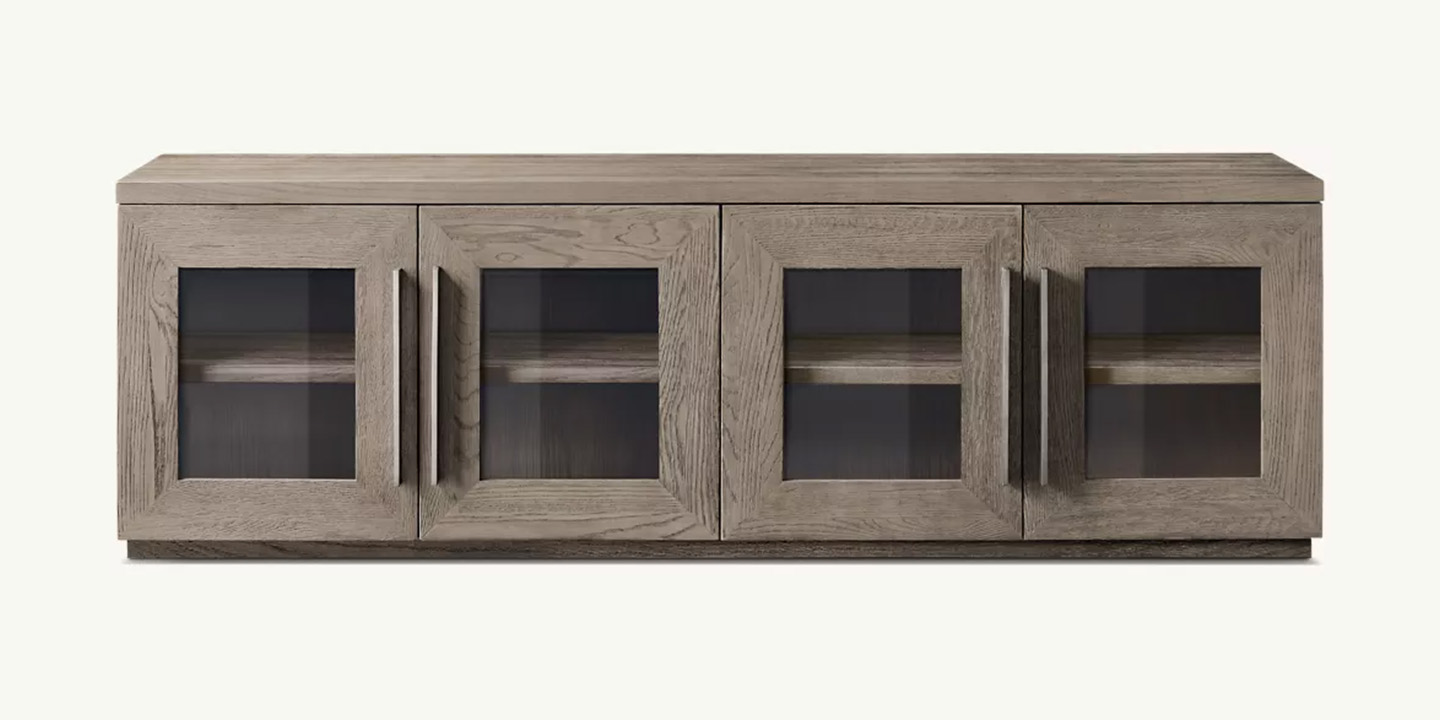 RH Modern Cast Concrete Media Console