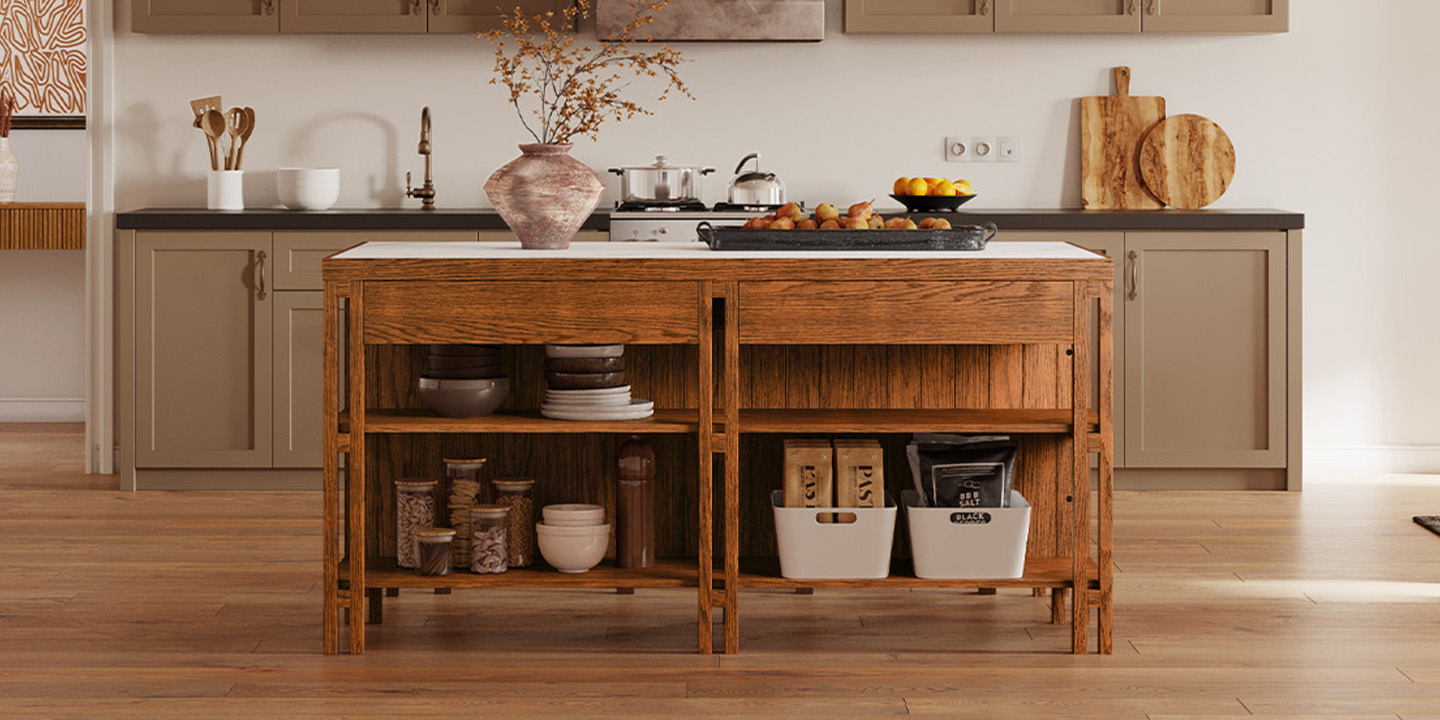 HERNEST Pernilla Sintered Stone Kitchen Island HERNEST Pernilla Sintered Stone Kitchen Island