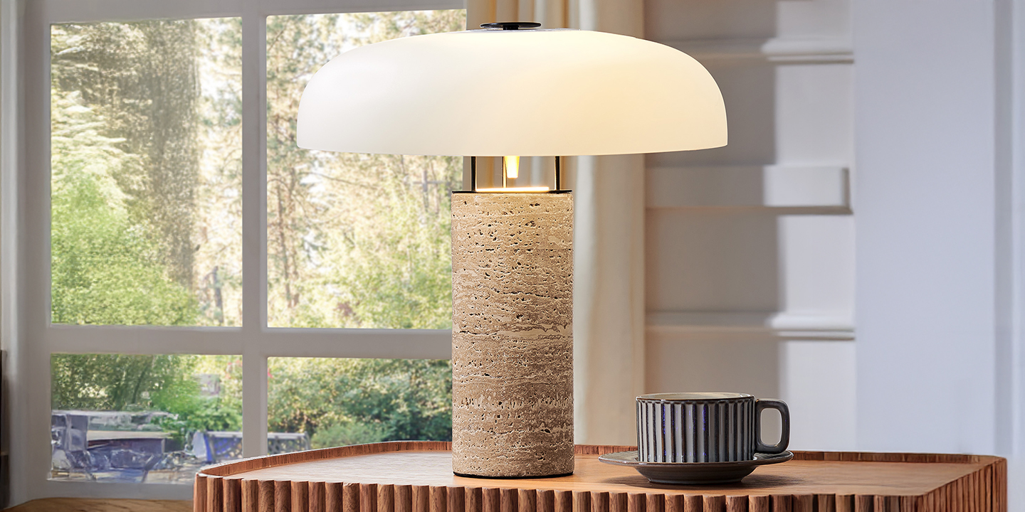 HERNEST Pick: Selen Travertine Table Lamp HERNEST Pick: Selen Travertine Table Lamp