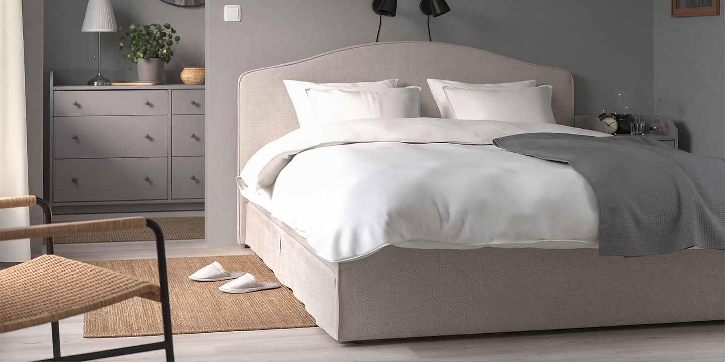 IKEA RAMNEFJÄLL Upholstered Bed Frame