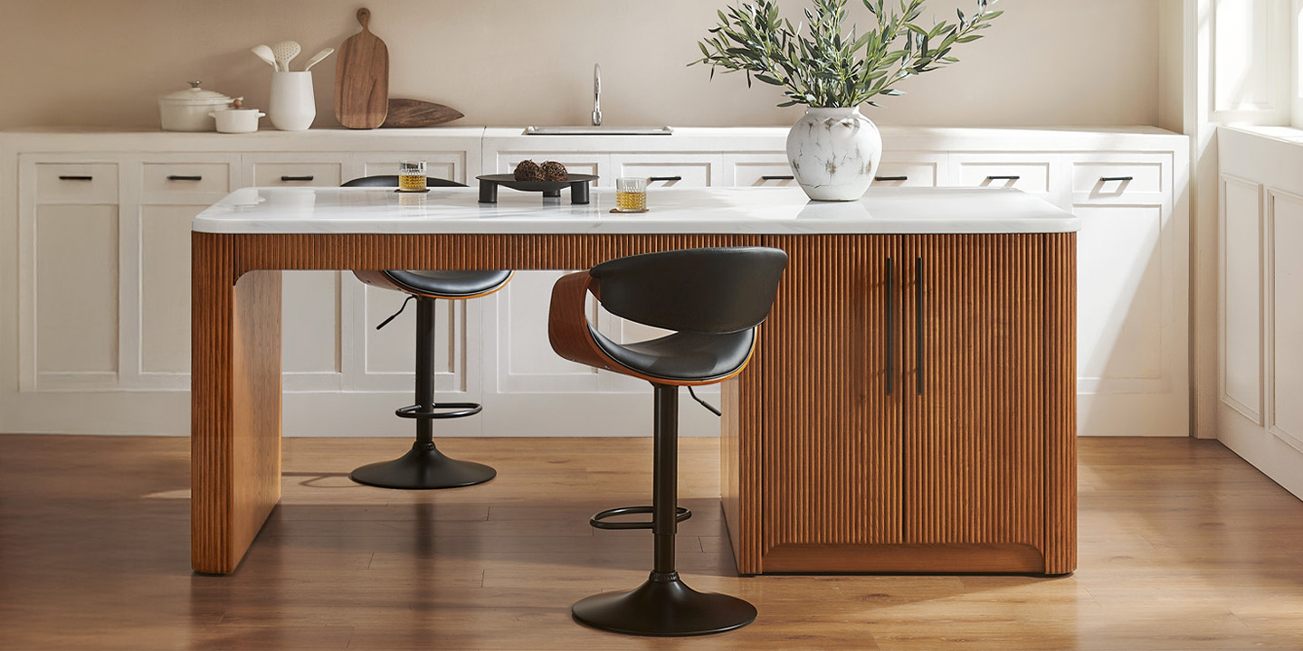 HERNEST Example: The Lorenzo Modern Fluted Wood Kitchen Island HERNEST Example: The Lorenzo Modern Fluted Wood Kitchen Island