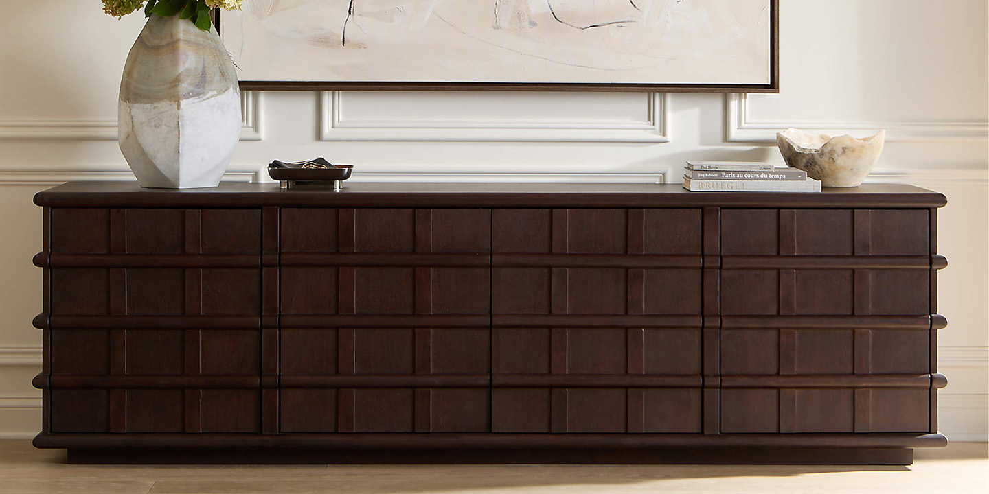 CB2 Alpena Dark Acacia Wood Credenza