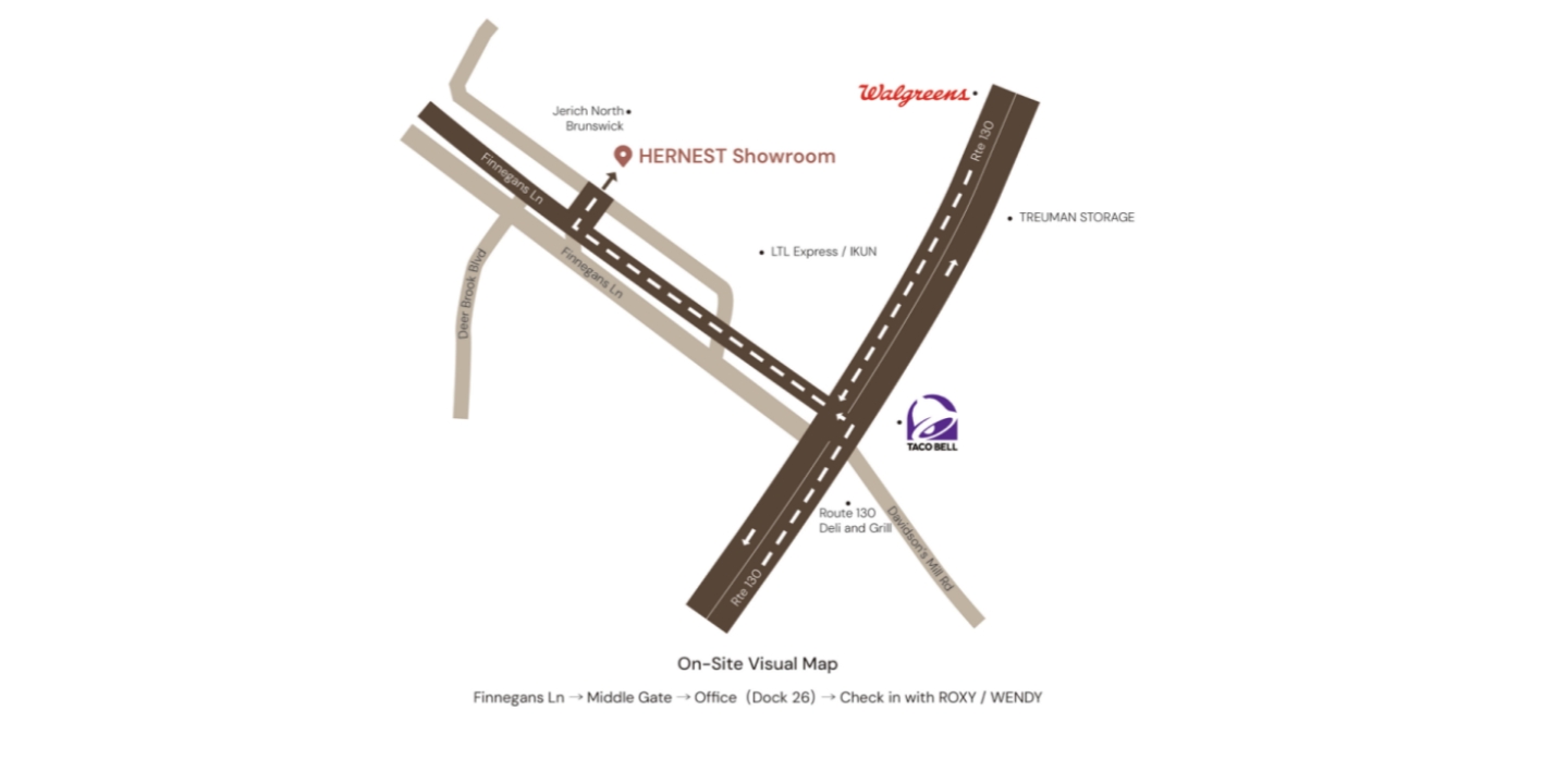 Hernest New Jersey Showroom Navigation Map Hernest New Jersey Showroom Navigation Map