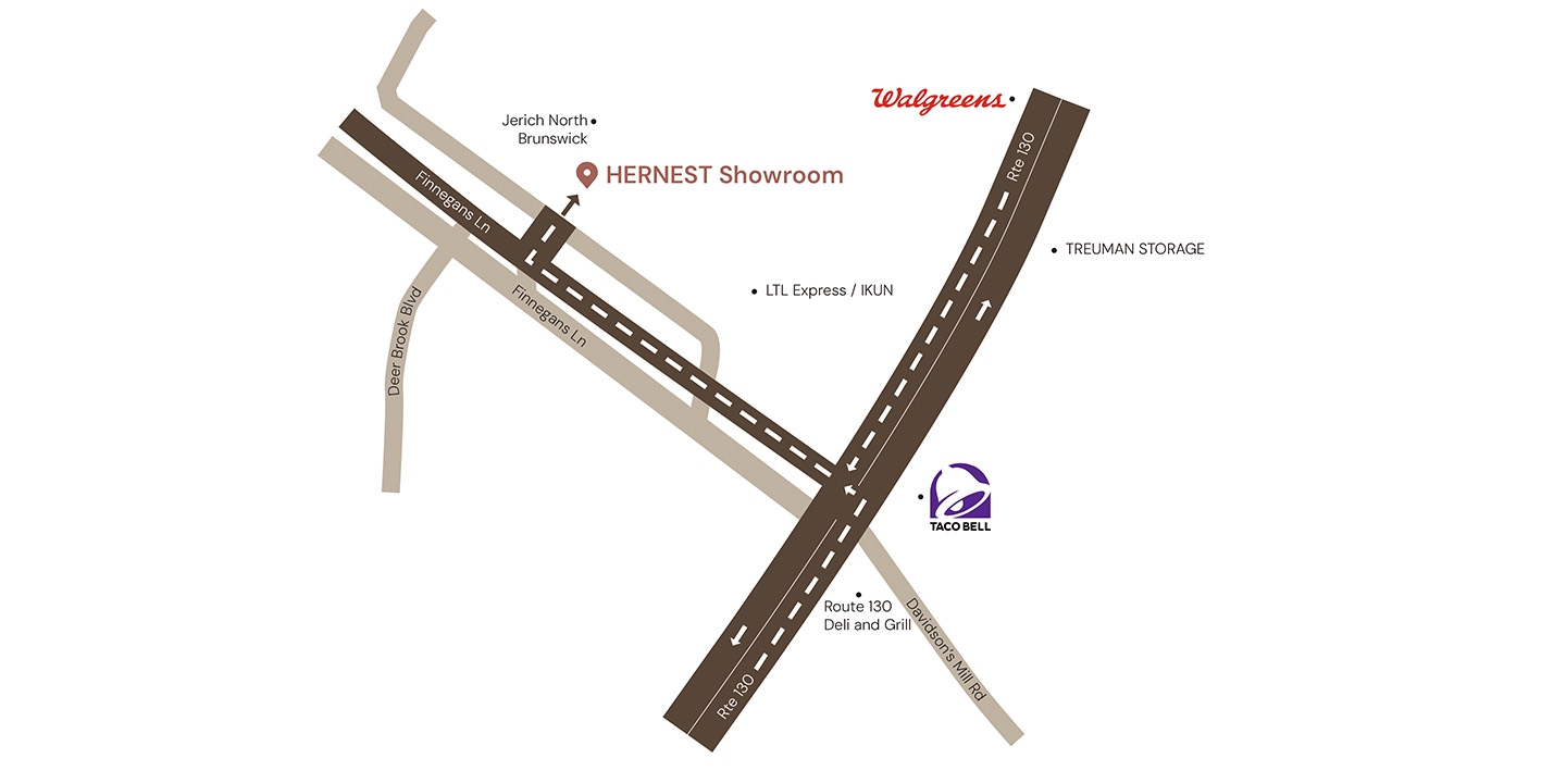 Hernest New Jersey Showroom Navigation Map