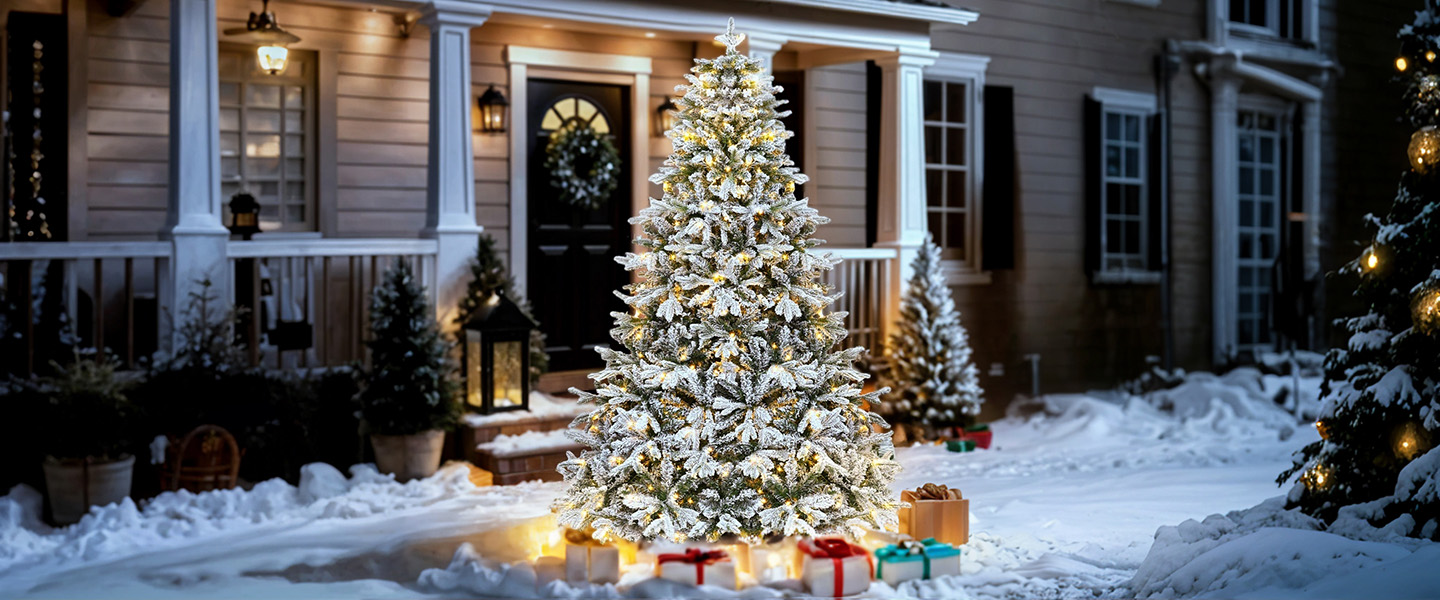 Snow Flocked Christmas Tree