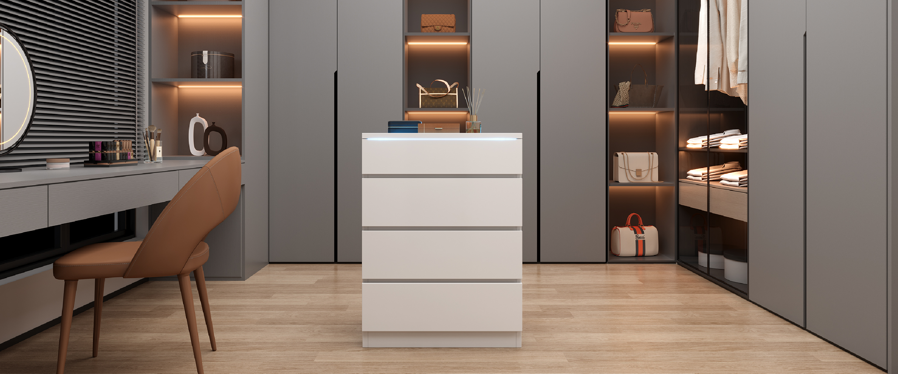 White 4 Drawer Dressers, small dressers, 4 drawer dressers​, deep drawer dressers for bedroom​, storage for cabinet​, storage cabinets​, sideboard cabinet​