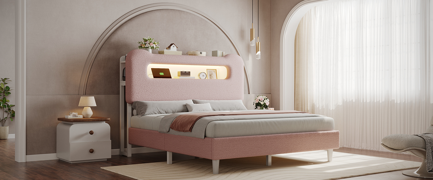 boucle bed frame