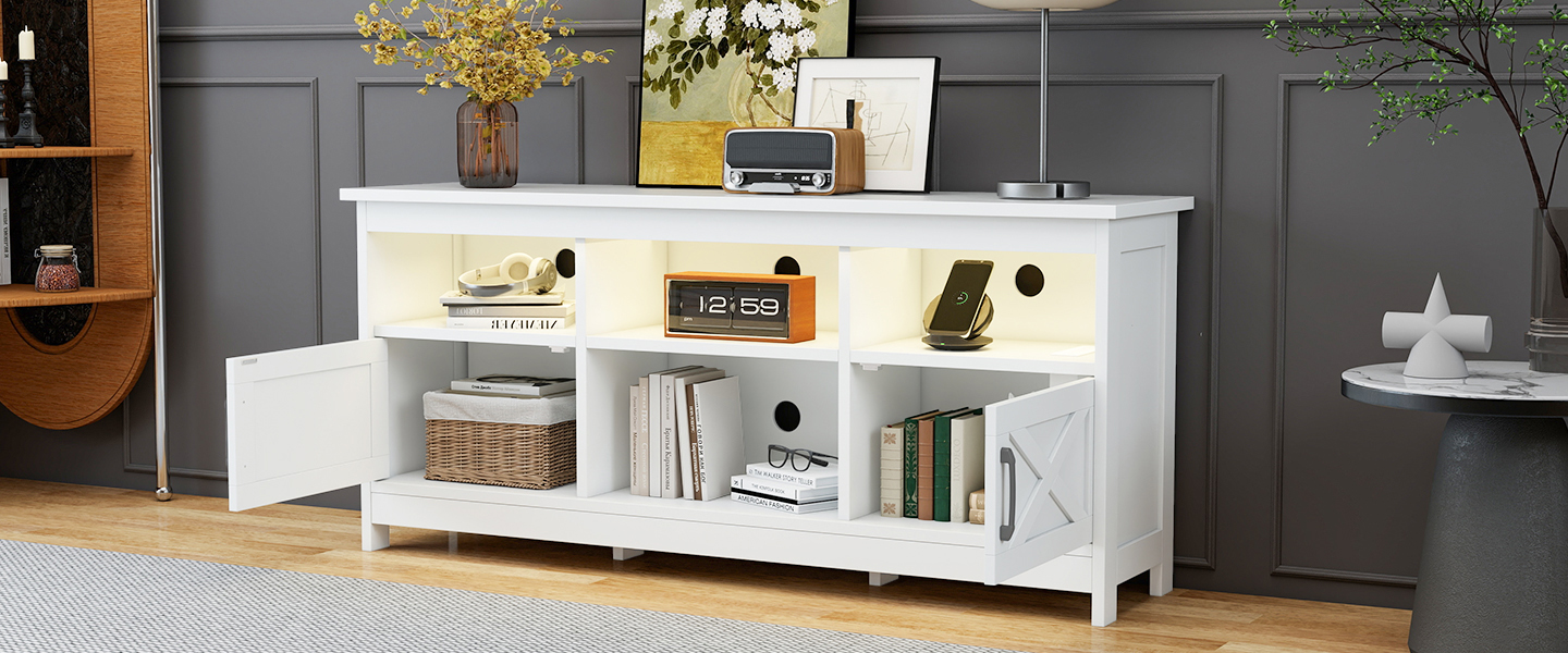 white farm tv stand, floor tv stand, white wood tv stand, tv stand up to 65 inch