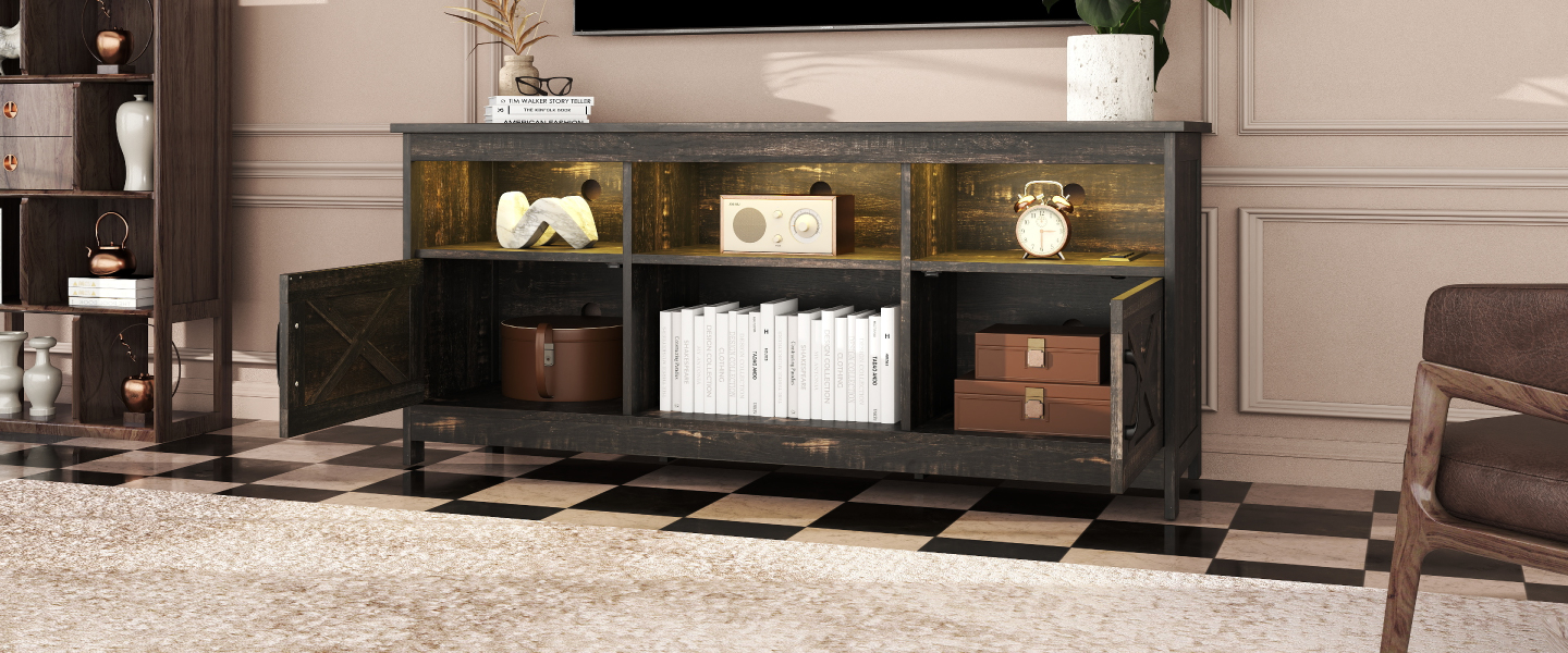 rustic oak tv stand, tv stand with storage, farmhouse tv stand​, tv stand with adjustable shelves, oak tv stand​, rustic oak tv stand​, wood tv stand, dark wood tv stand​, tv stand for 65 inch tv