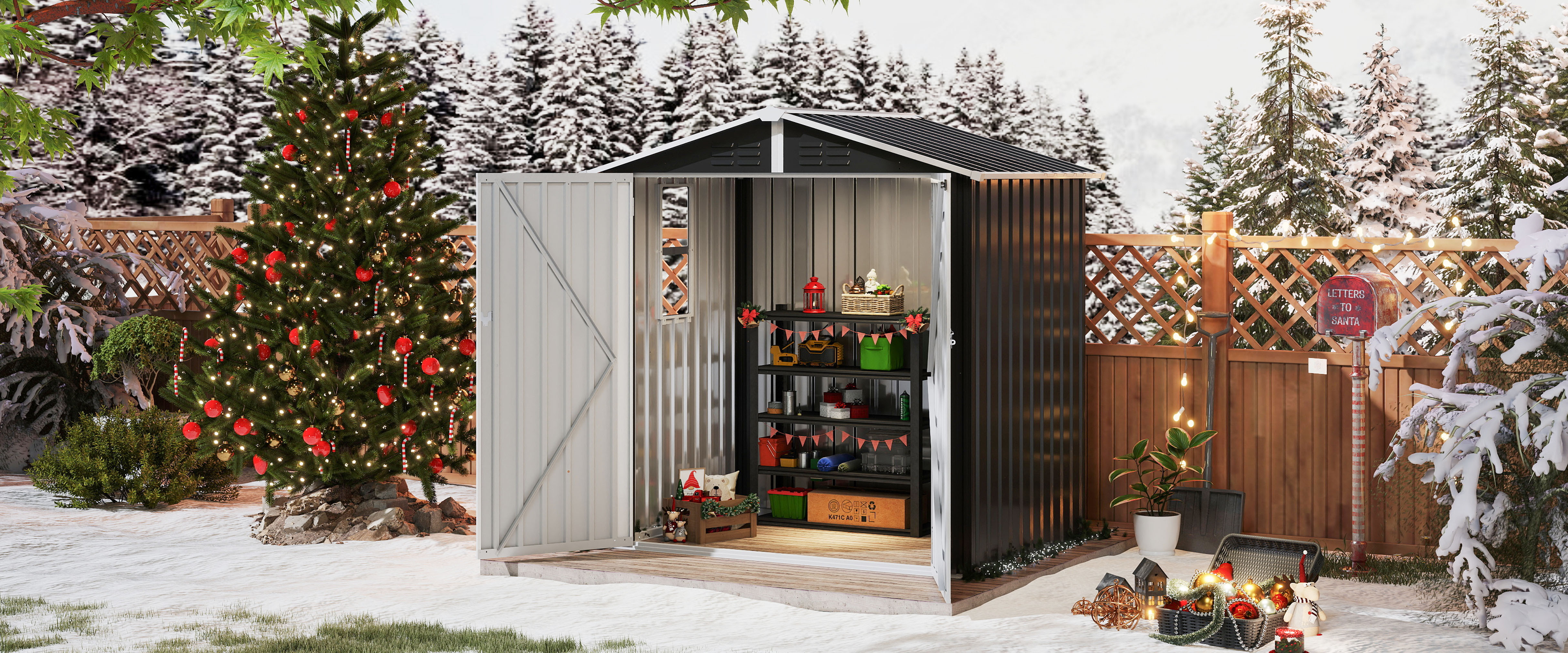 metal shed storage building​,outdoor shed, garden shed​, metal shed storage buildings​, shed house​, bike shed​,storage shed for christmas decorations​, shed for christmas sale​