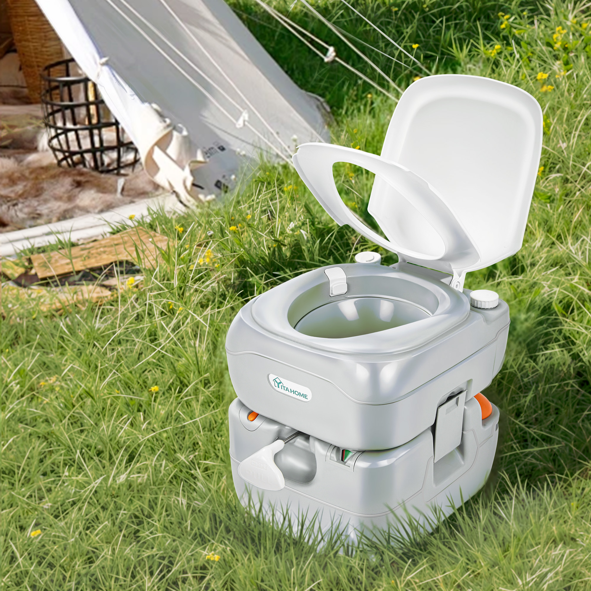 Yitahome | 5.8 Gallon Travel RV Portable Toilet with Large