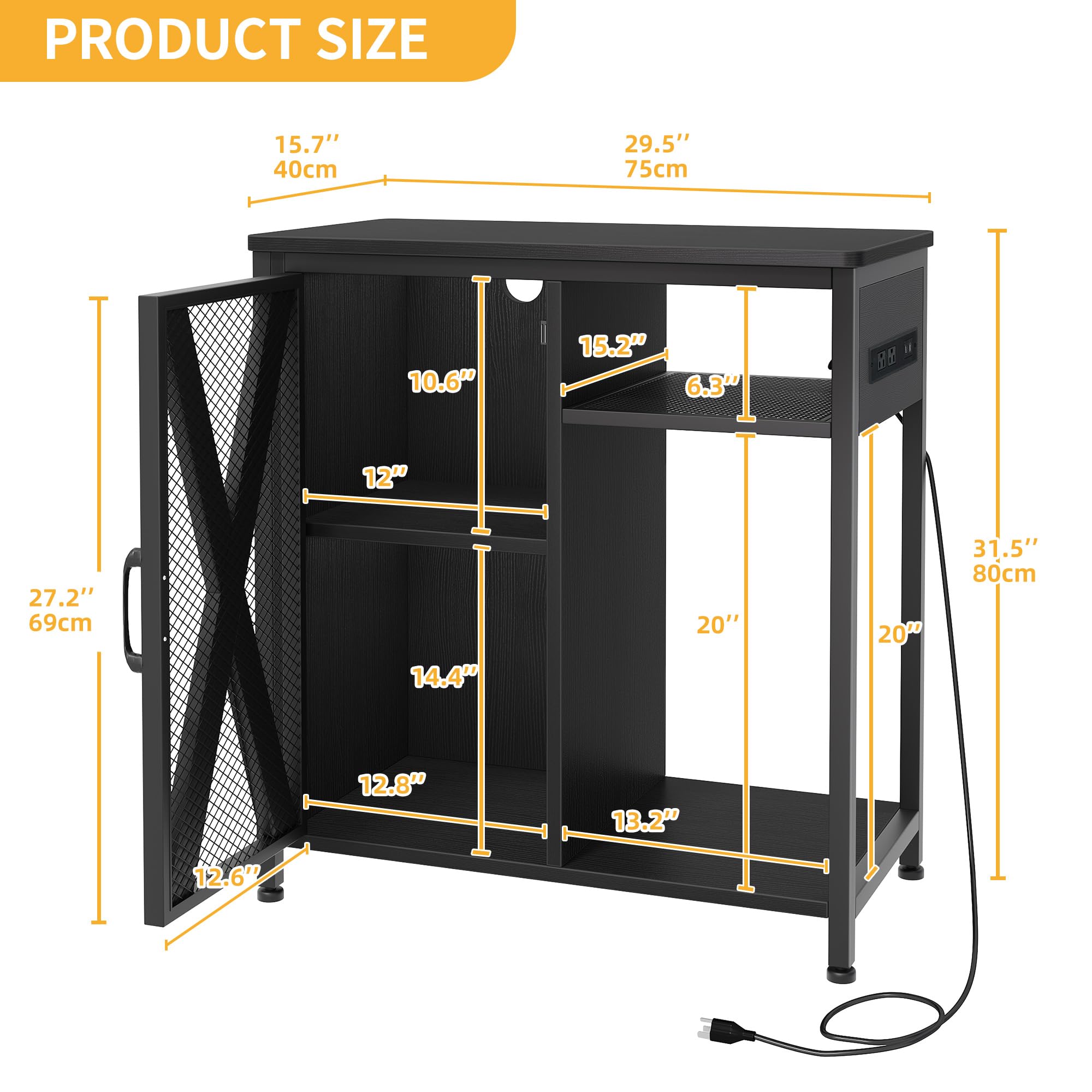 Yitahome | 20-29 Gallon Aquarium Stand with Power Outlets