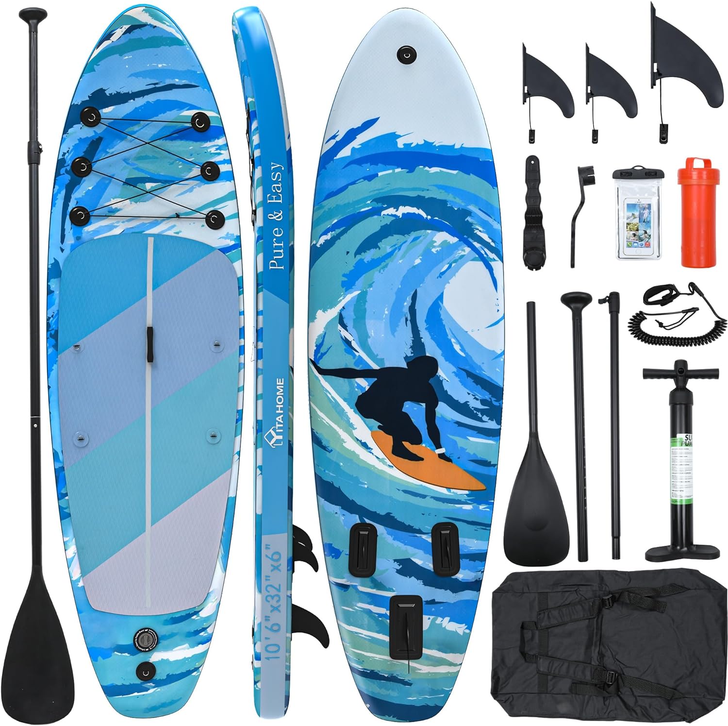 KESSER SUP Inflabile Professionale - Tavola Da Paddle Con Pompa, Zaino E Sedile Kayak - Foto 12