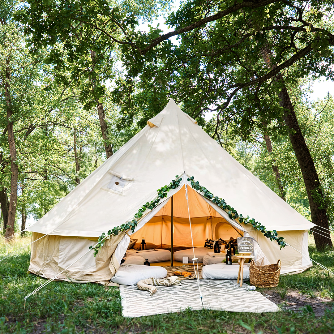 HUGEL CAMP SET Low Type ベージュ Staykiwi 16.4 ft. x 16.4 ft. Beige Canvas Tent SKSAHCTS05BEG