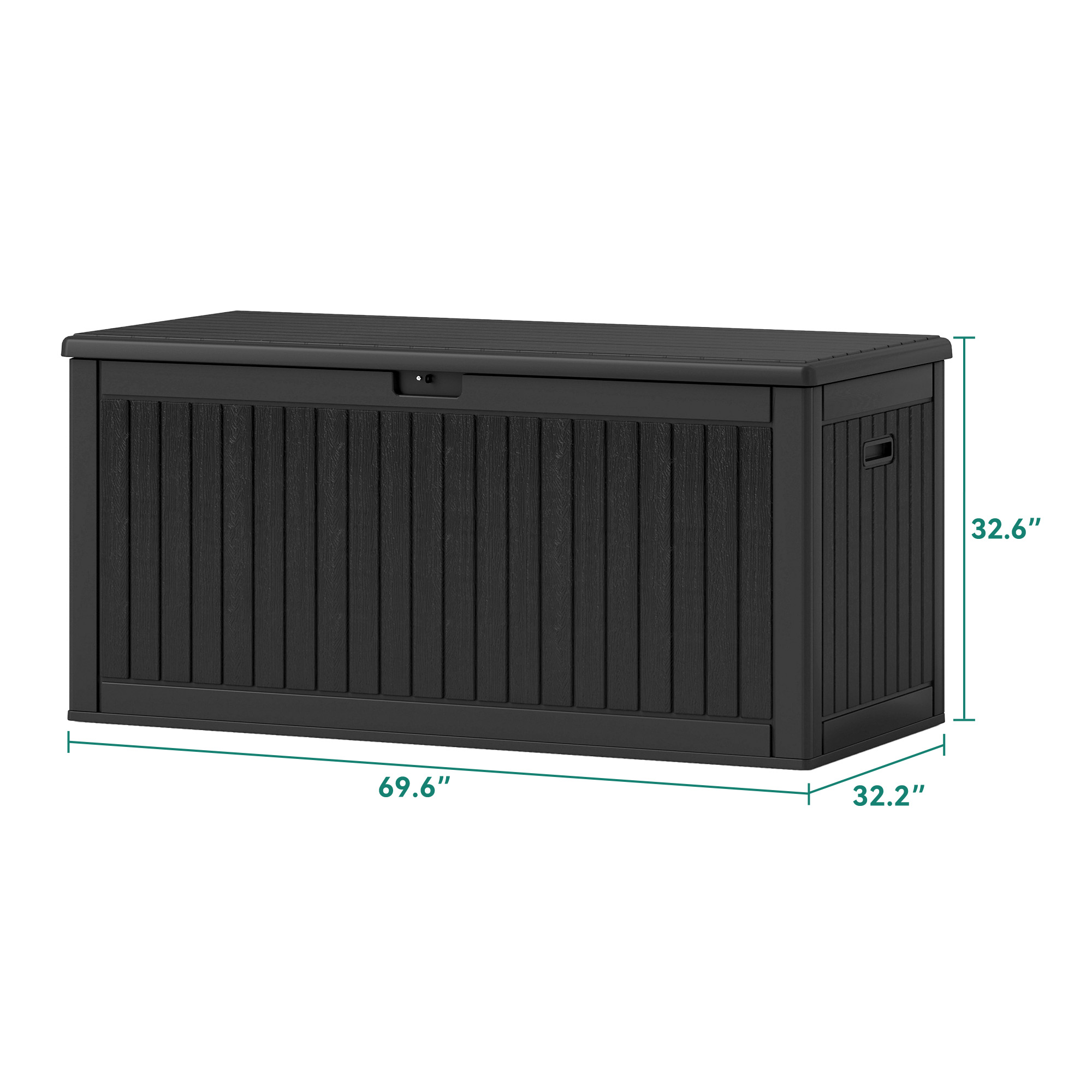 Yitahome | 260 Gallon Extra Large Black Outdoor Resin Deck Box in