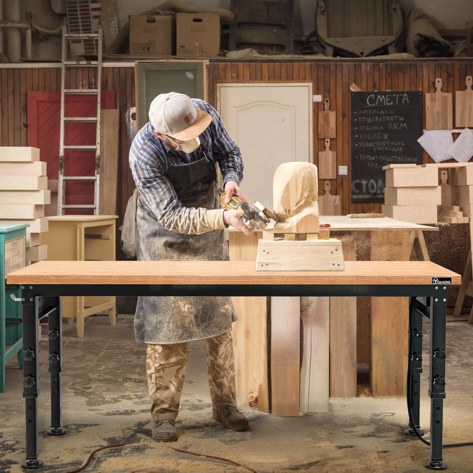 趣味 Garage Life BEST SELECTION ENJOYWOOD Work Bench For Garage Adjustable Workbenches With