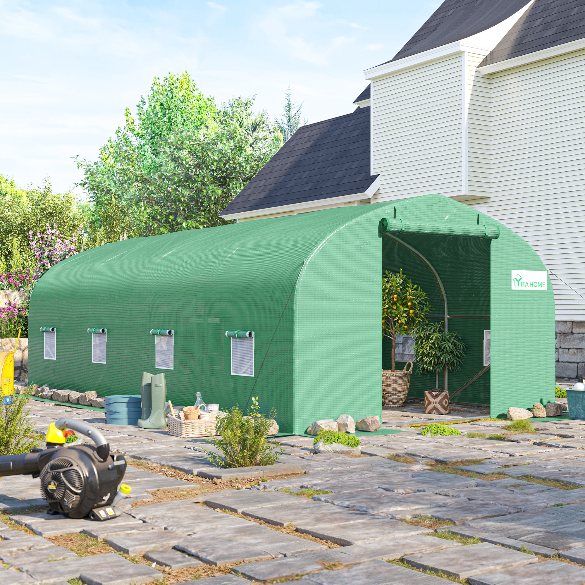 Yitahome | 20ft Walk-in High Tunnel Greenhouse with 7 Crossbars