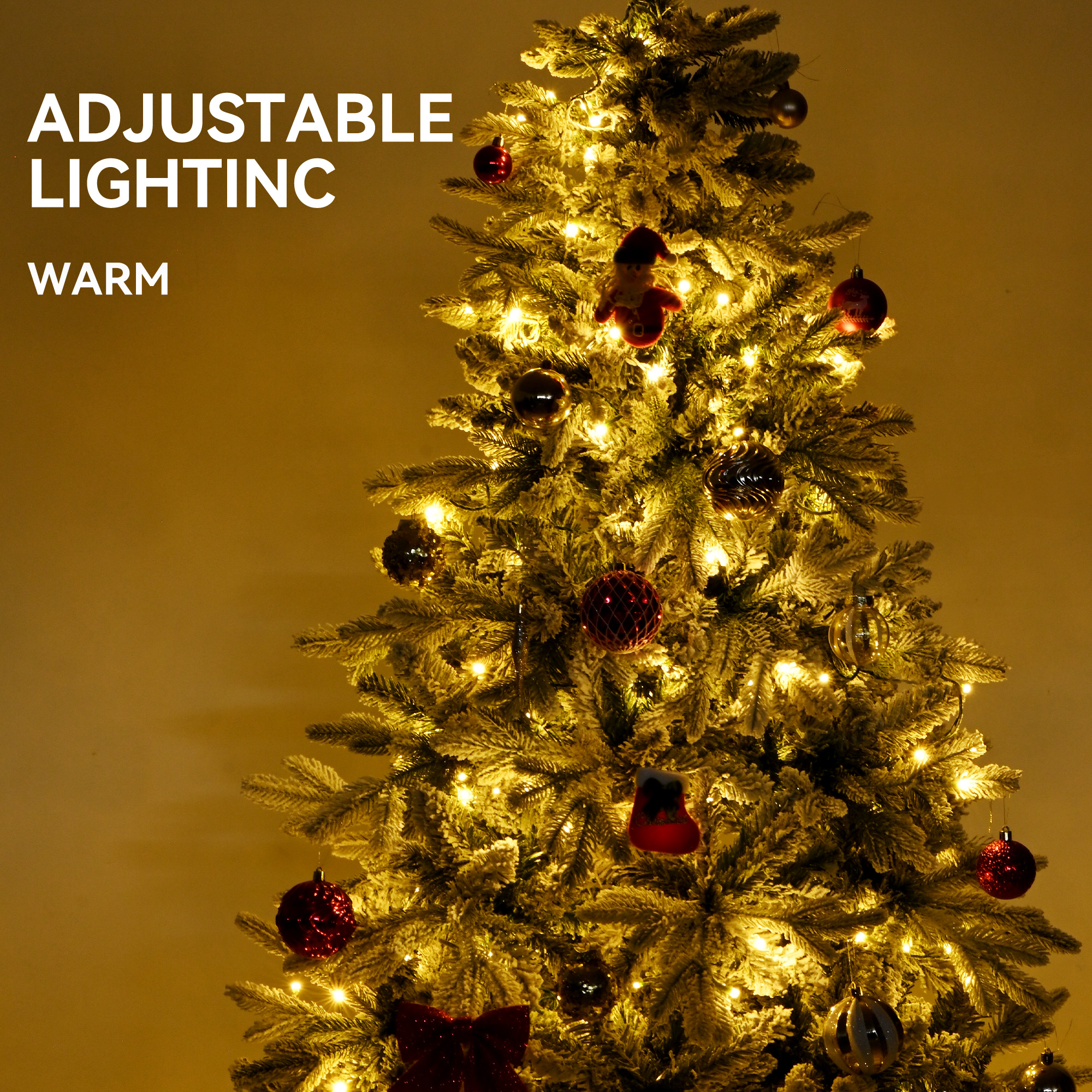 Yitahome | 7 FT Pre-Lit Snow Flocked Christmas Tree with 1687 PE
