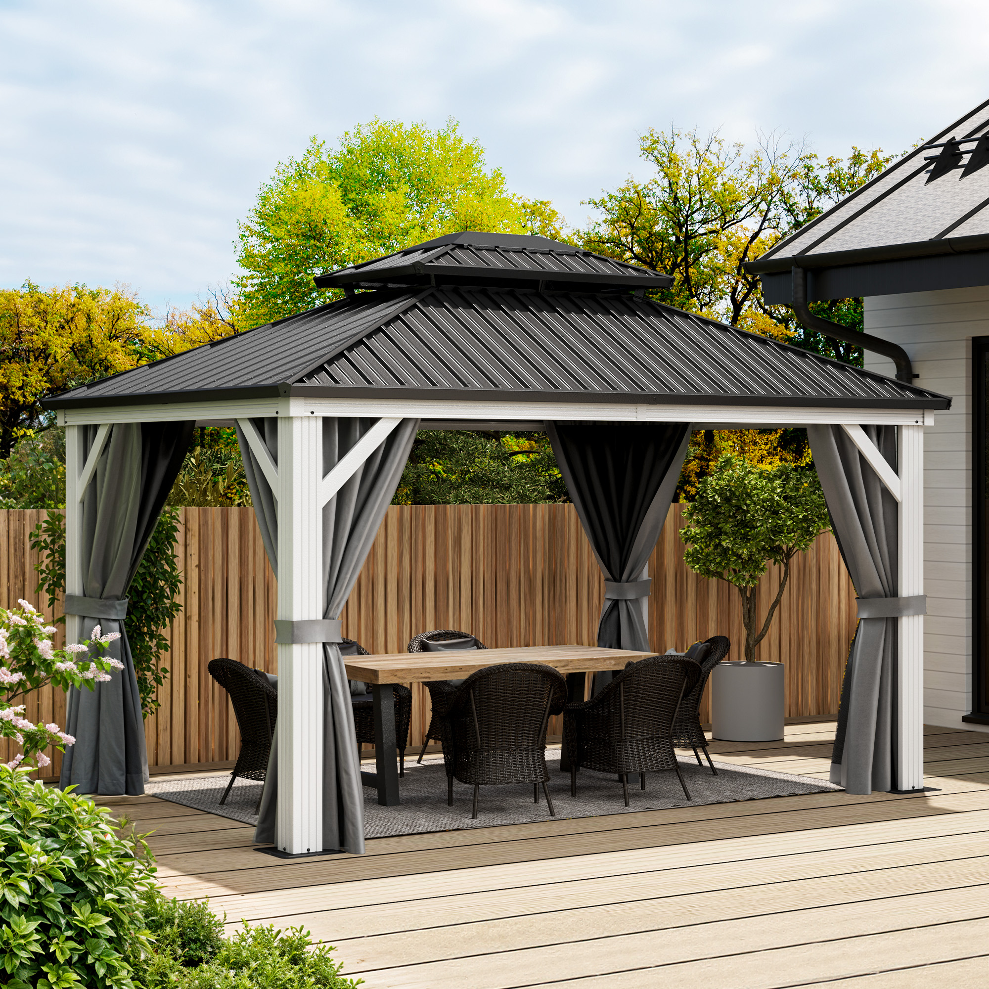 Yitahome | K17 10x12ft Outdoor Small Hardtop Gazebo in White