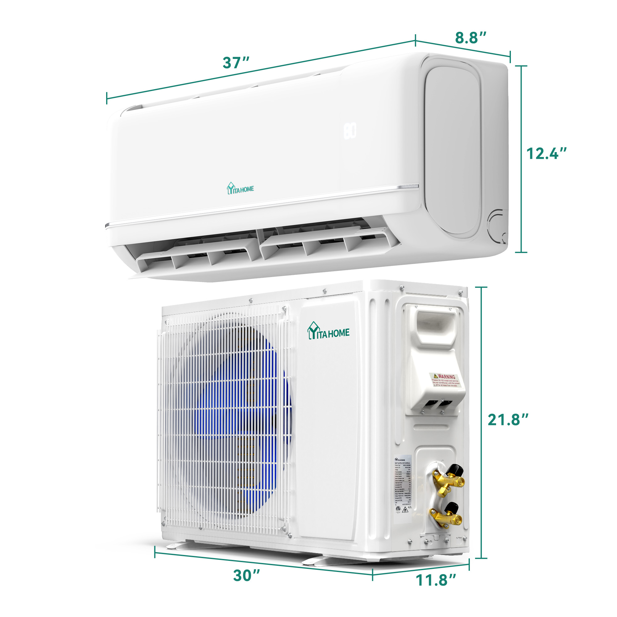 Yitahome | 18,000 BTU 21 SEER2 Mini Split Air Conditioner with display picture 1