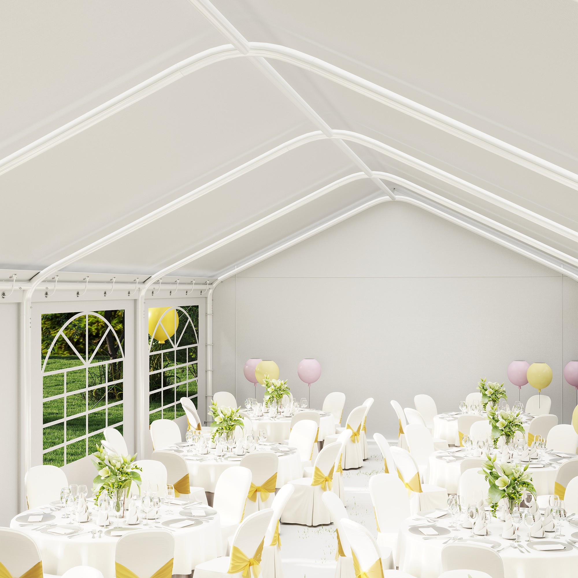 Big Party Tent 16x32FT - White Wedding Canopy With Galvanized Frame Heavy  Duty Party Tent, image size:2000x2000