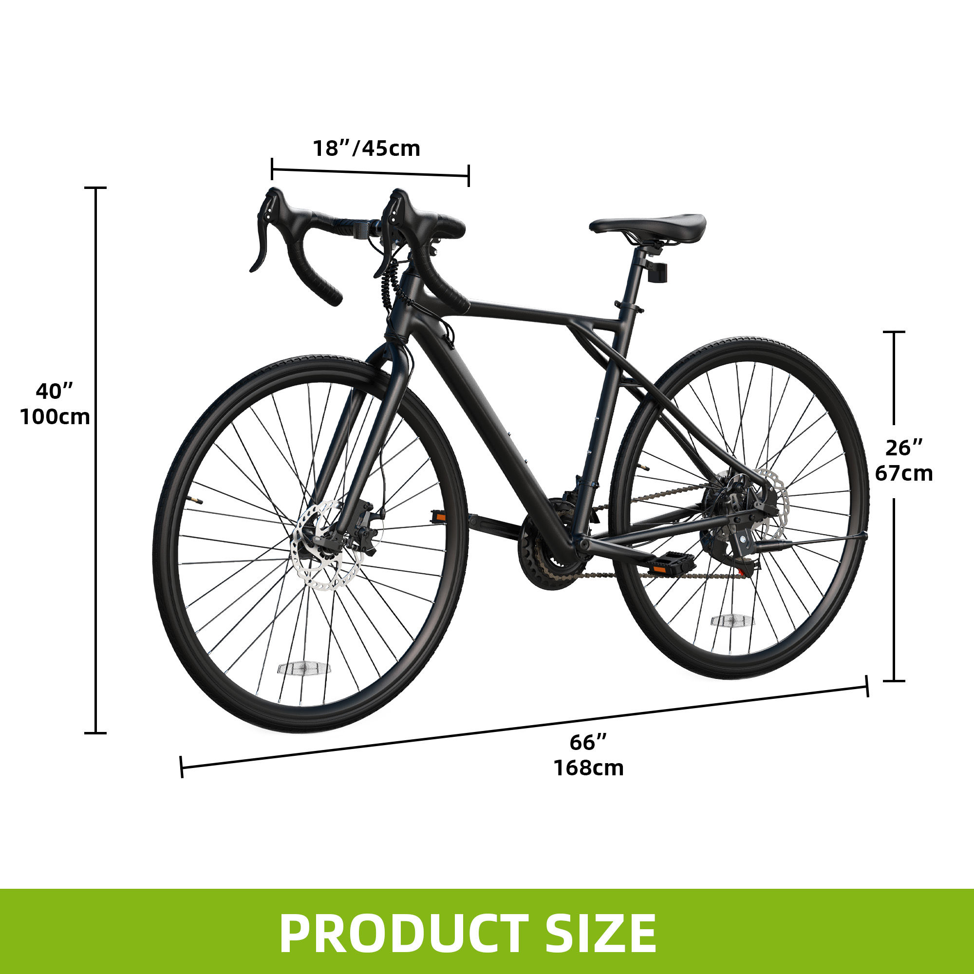 Yitahome | Black 700C 21 Speed Road Bike with Lightweight Aluminum