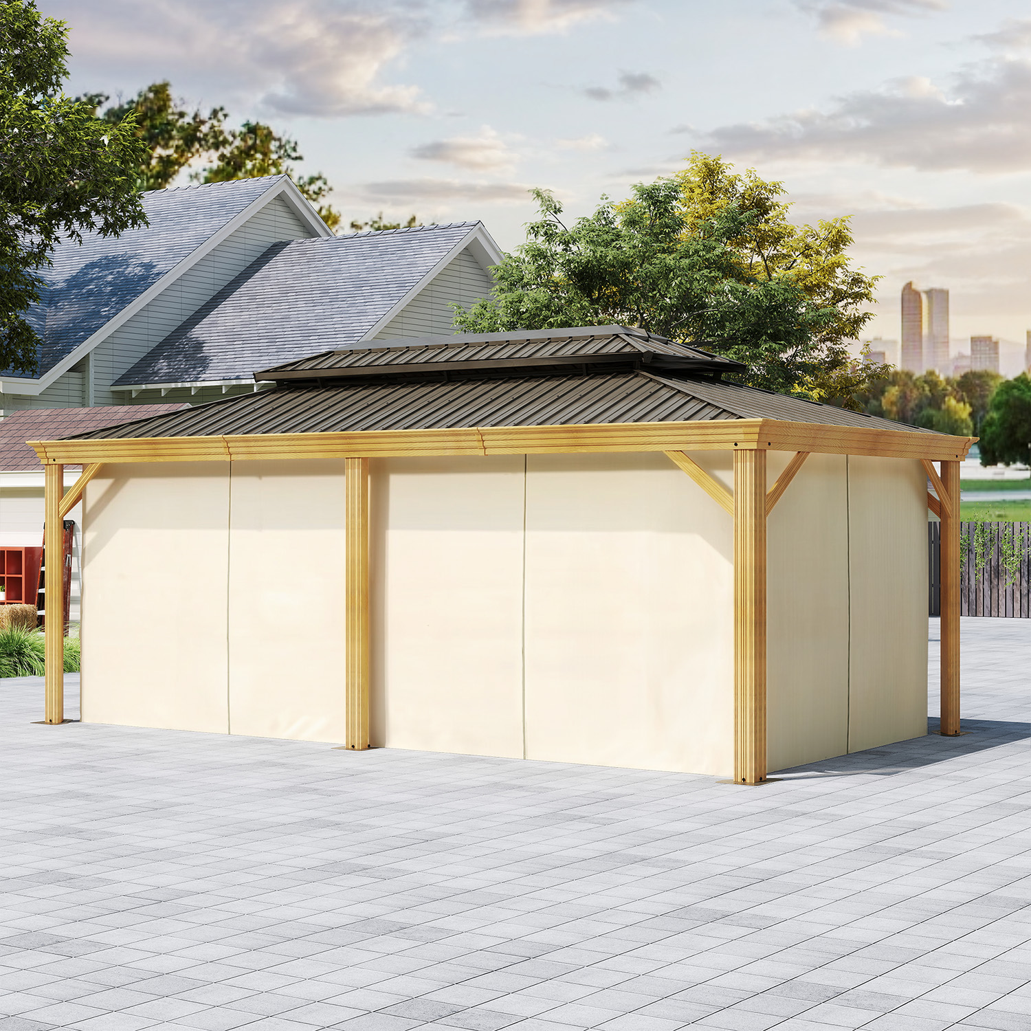 Yitahome | 12x20 ft 2024 Upgrade Outdoor Hardtop Gazebo in Wooden