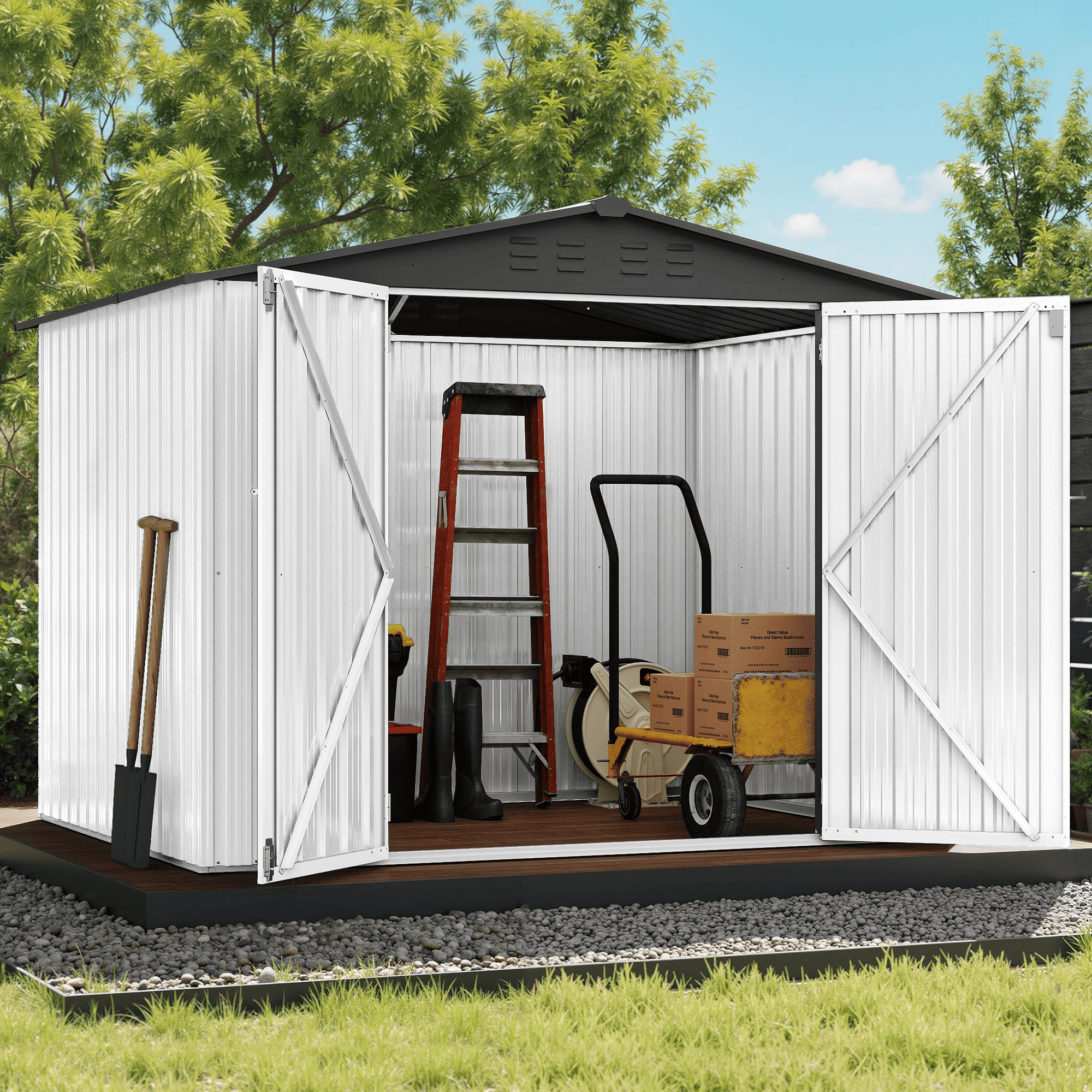 ukyo Amazon.com : AECOJOY Shed 8' x 6' Metal Storage Shed for Outdoor