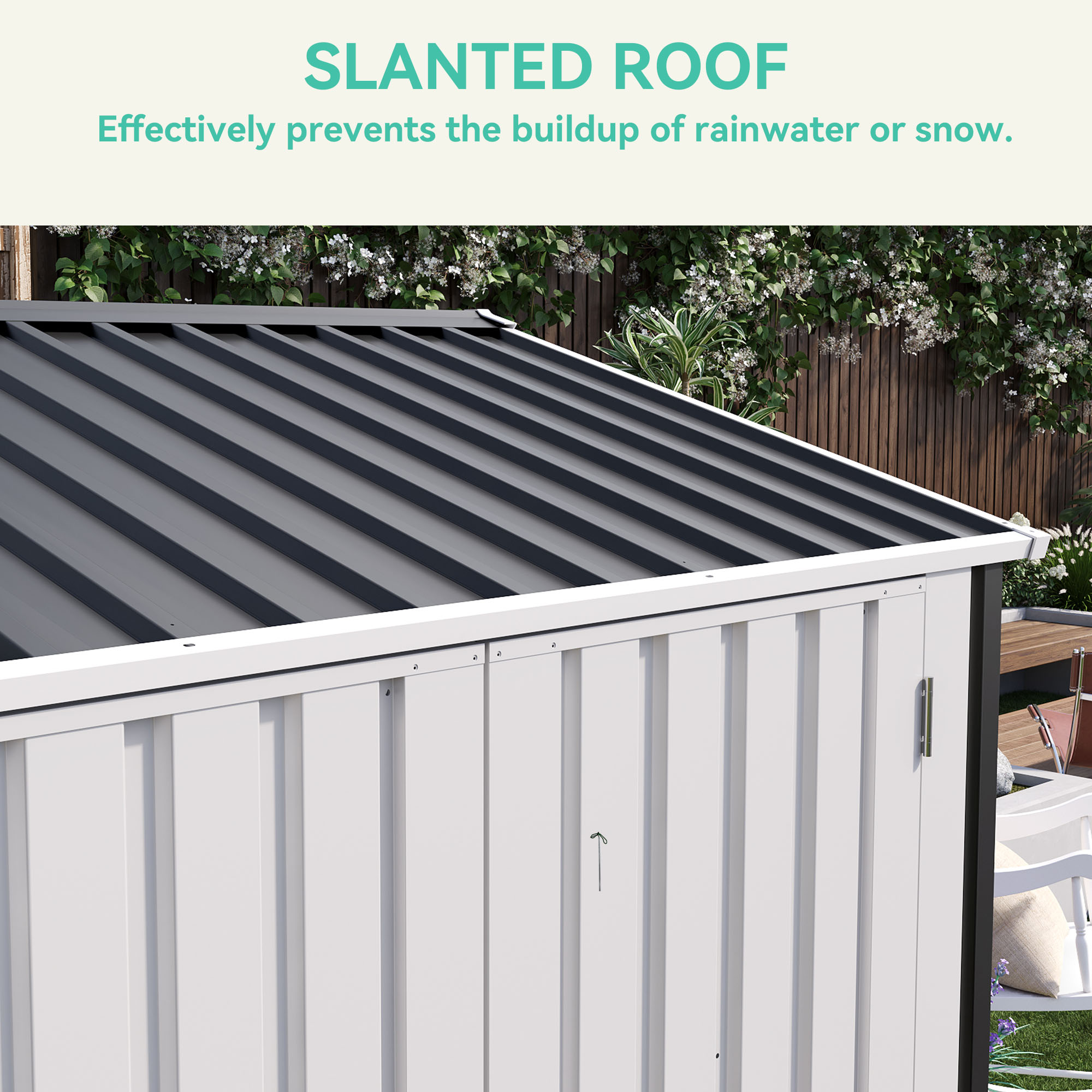 Yitahome | 8 x 6 ft Metal Outdoor Storage Tool Shed with Lockable