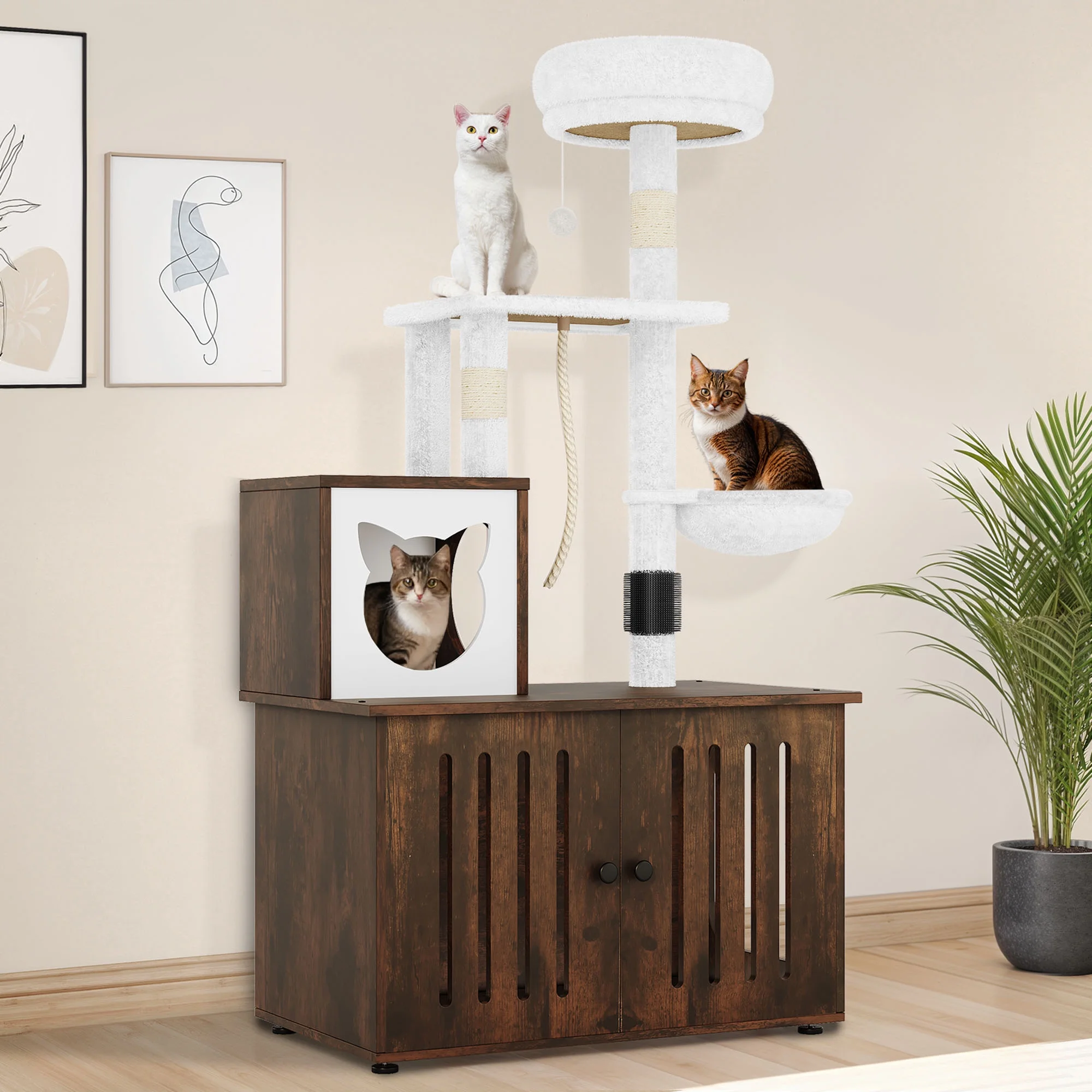 Side view of the cat condo